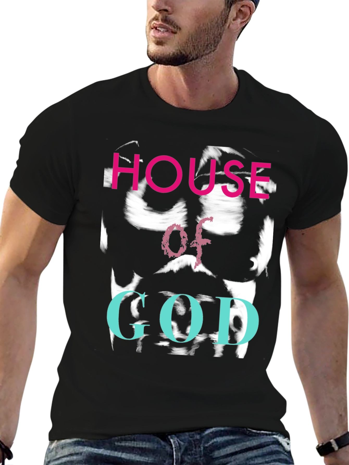 Black House of God Graphic Tee - Edgy Streetwear view 6