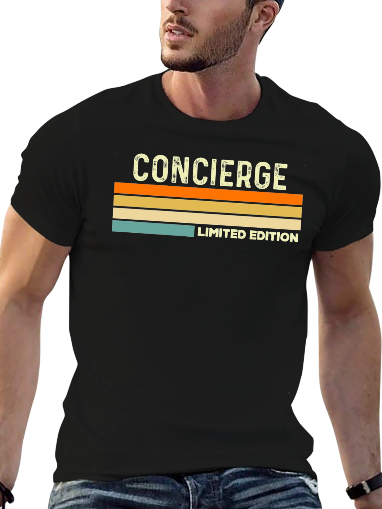 Black Concierge Limited Edition Vintage Style T-Shirt view 6