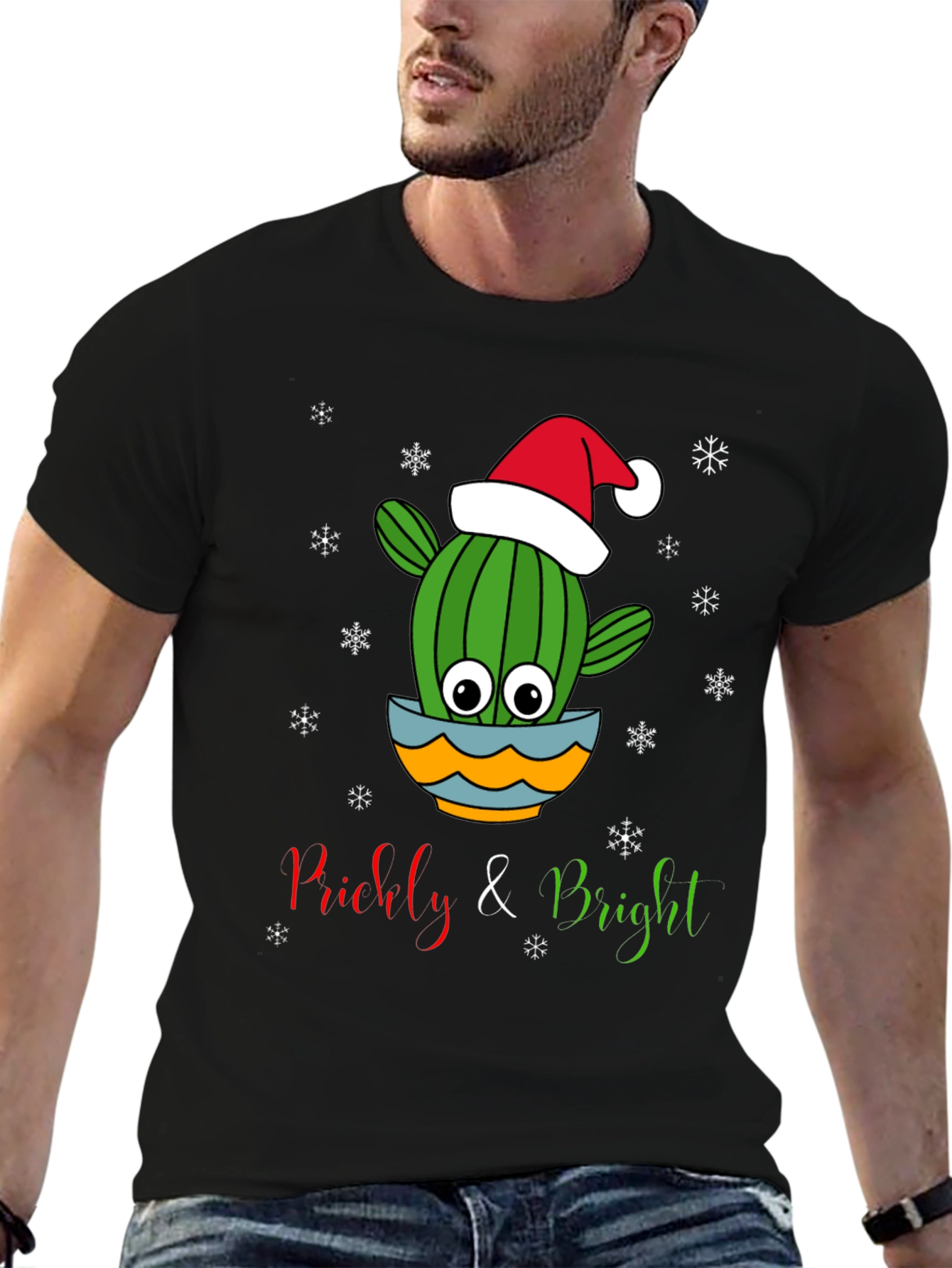 Prickly & Bright Christmas Cactus Graphic Tee - 6