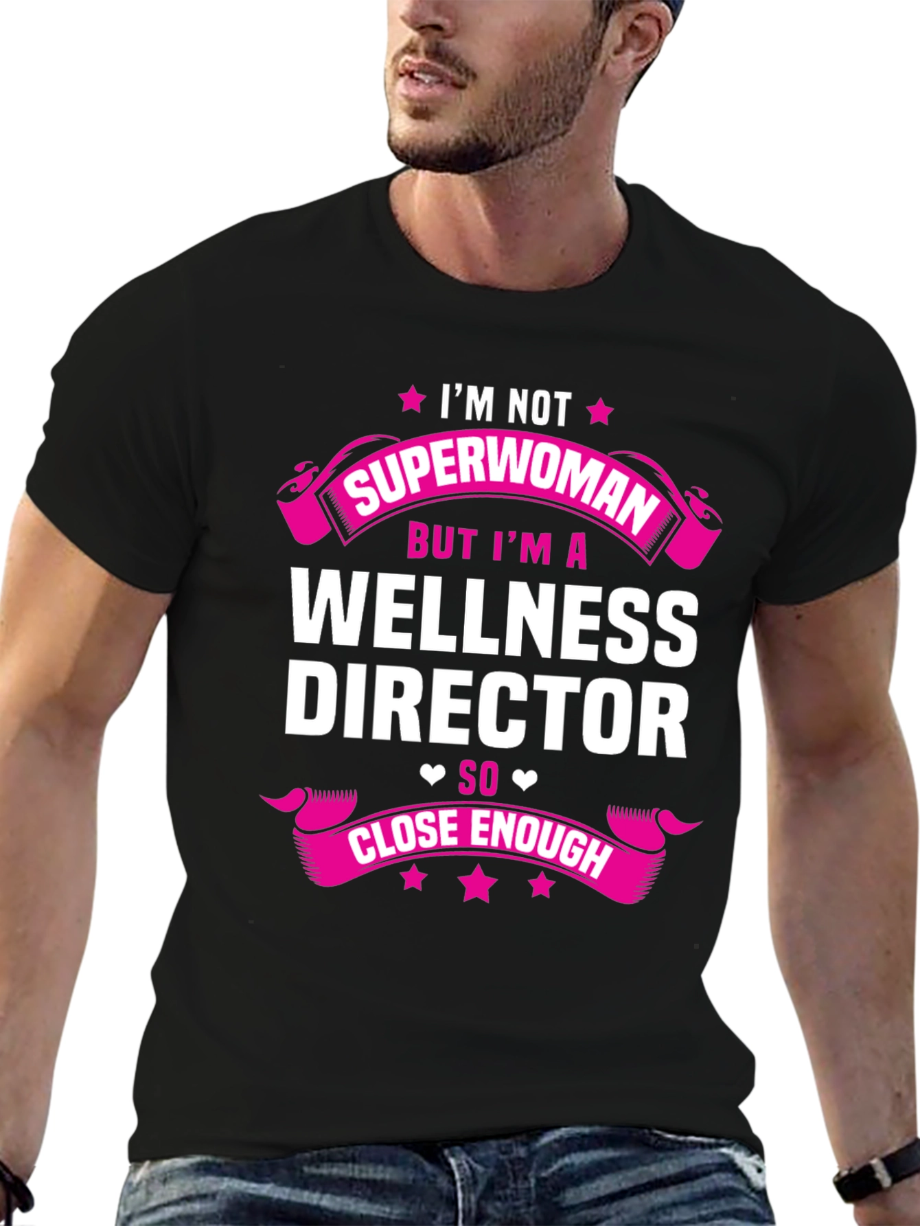 Black Wellness Director Superwoman Graphic T-Shirt view 6