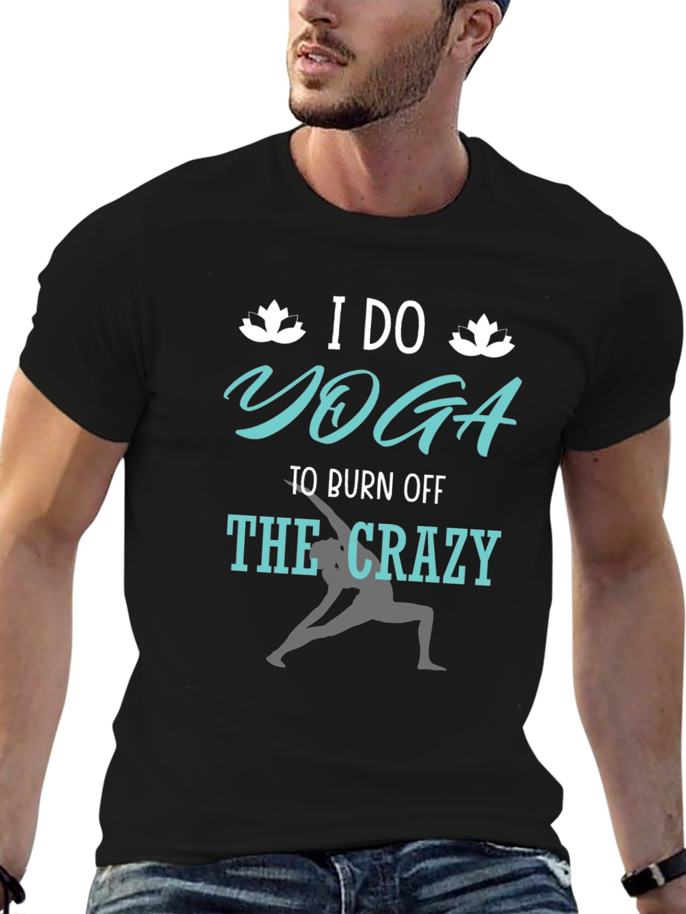 Black Yoga Crazy Graphic Tee view 6