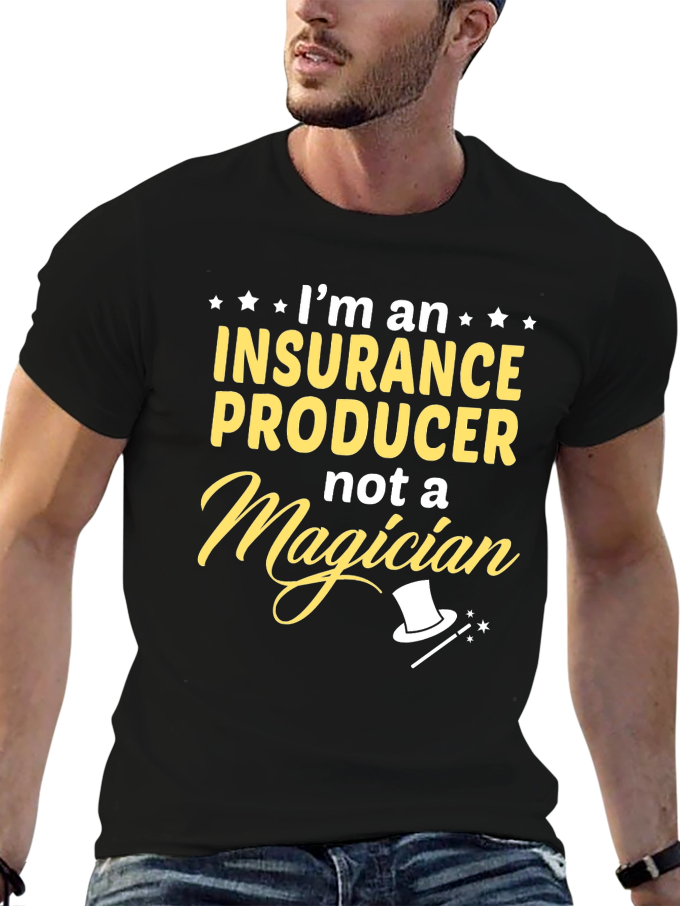 Black Insurance Producer Funny T-Shirt view 6