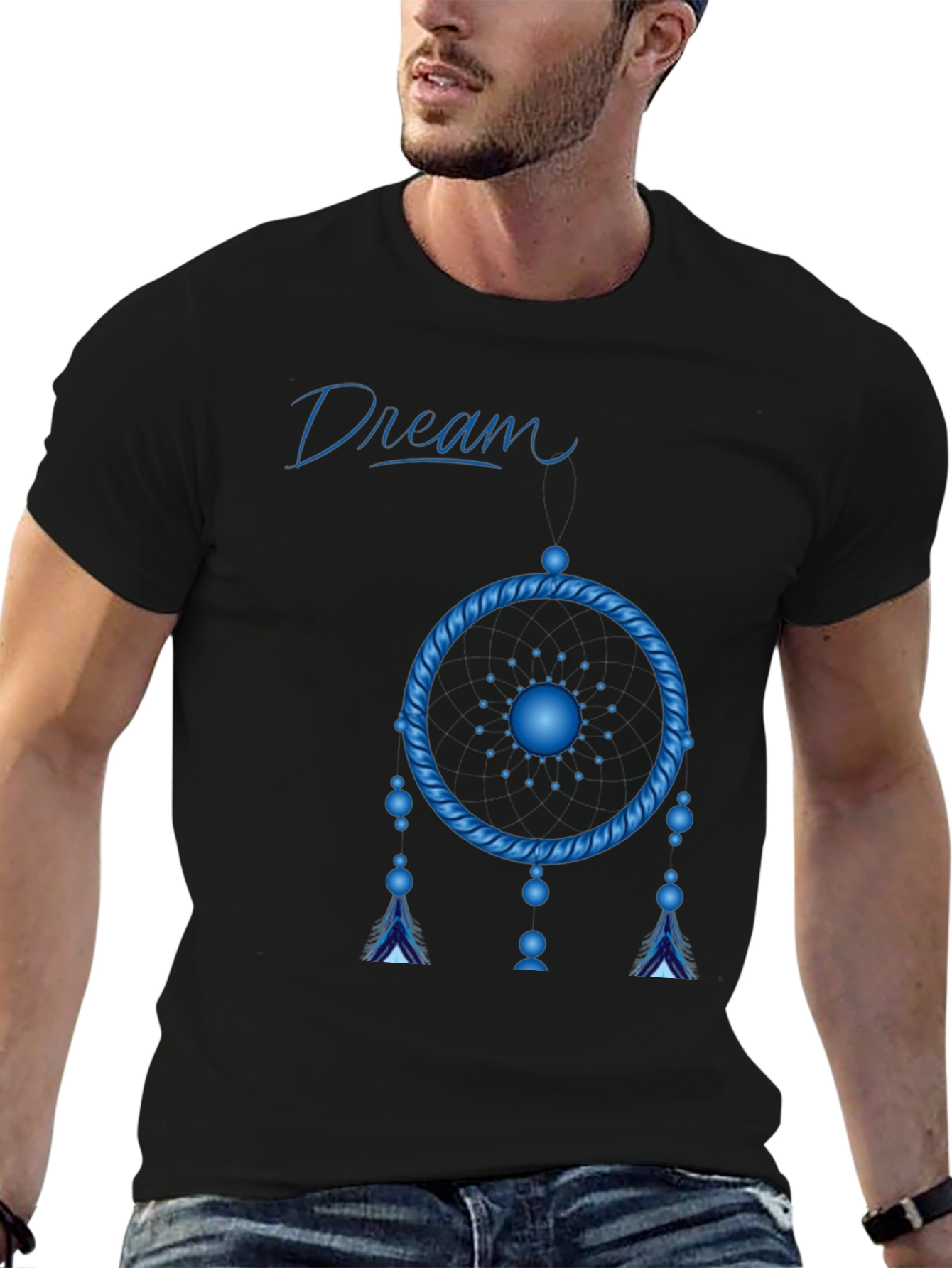 Black Dream Catcher Graphic Tee - Unisex Black T-Shirt view 6