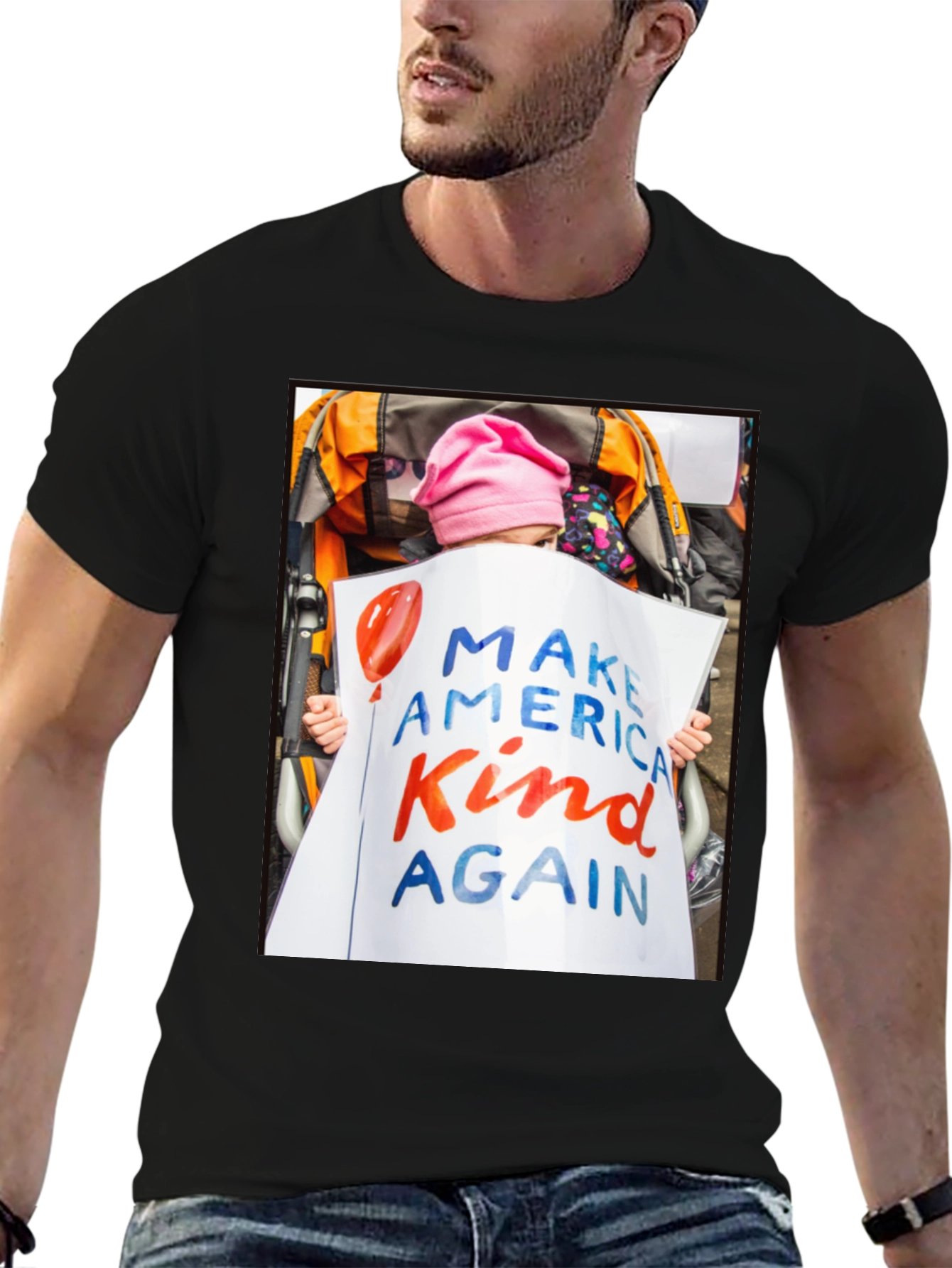 Black Make America Kind Again Graphic T-Shirt view 6