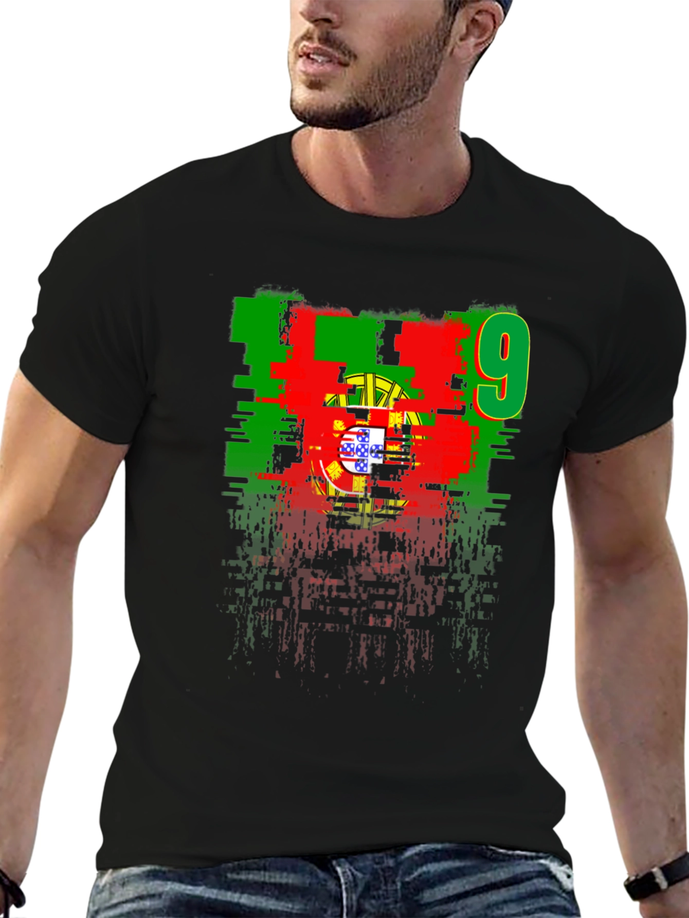 Portugal Flag Number 9 Graphic T-Shirt - 6