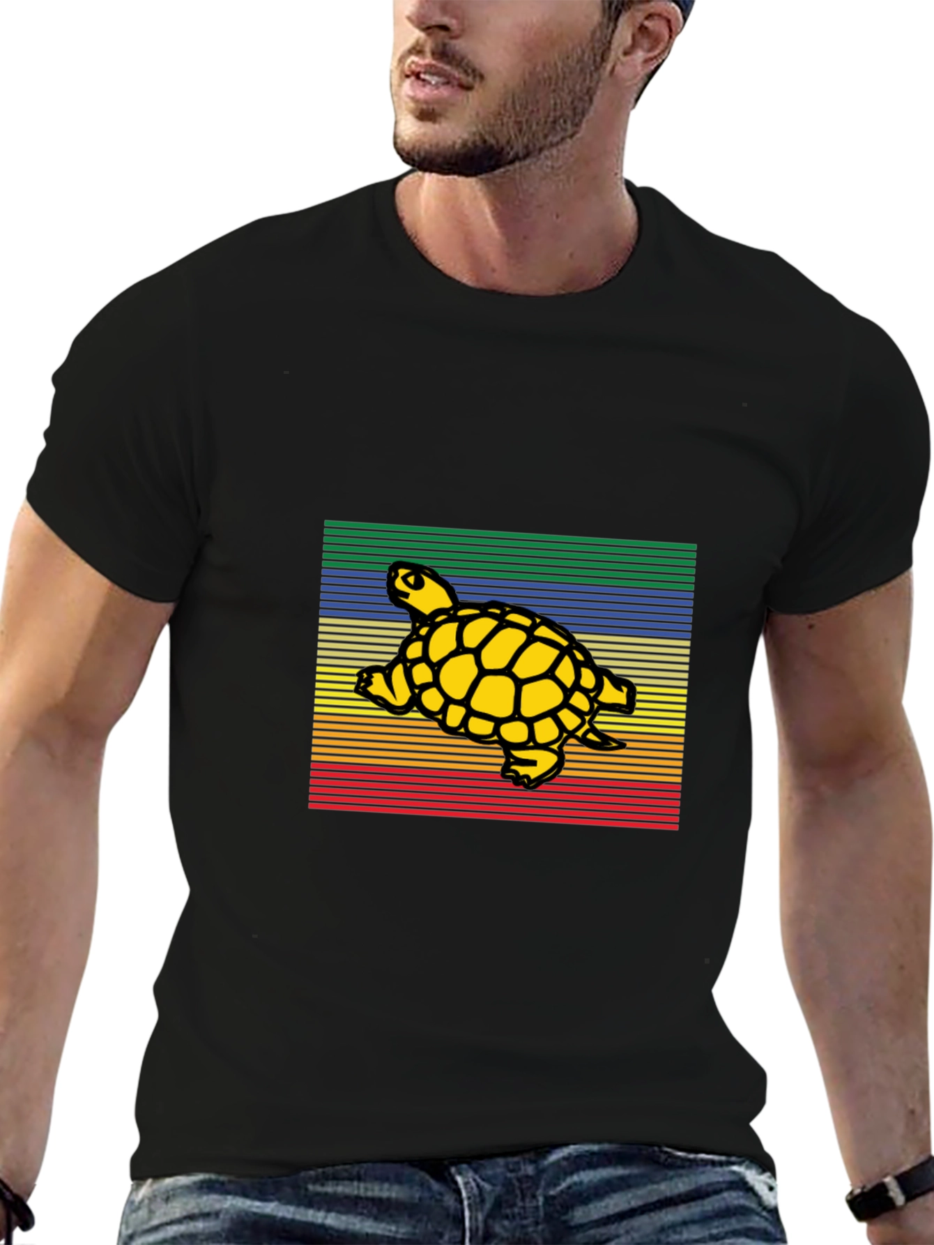 Black Retro Turtle Graphic T-Shirt view 6