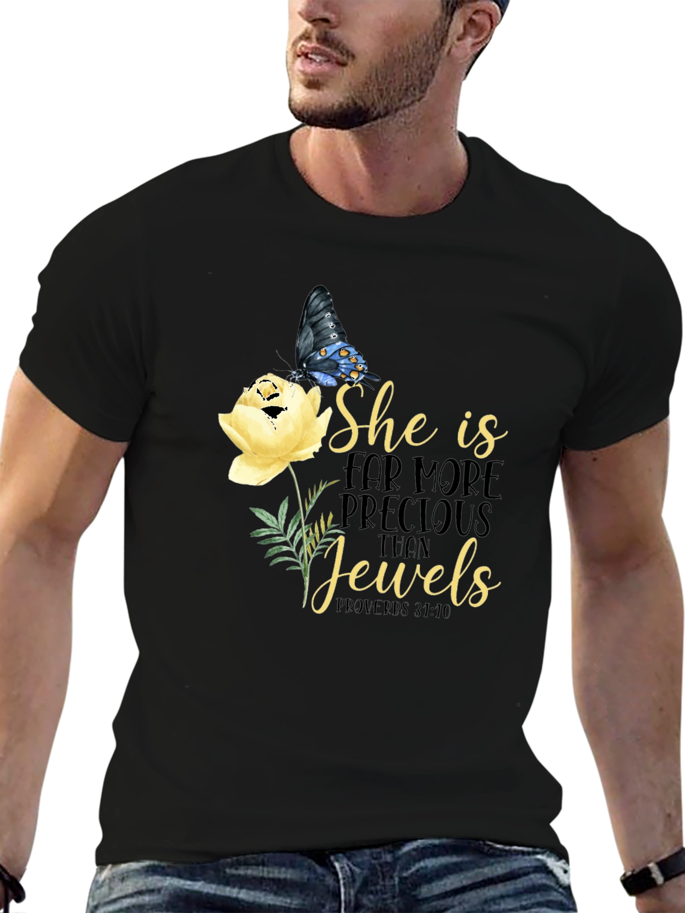 Black She is More Precious Than Jewels T-Shirt view 6