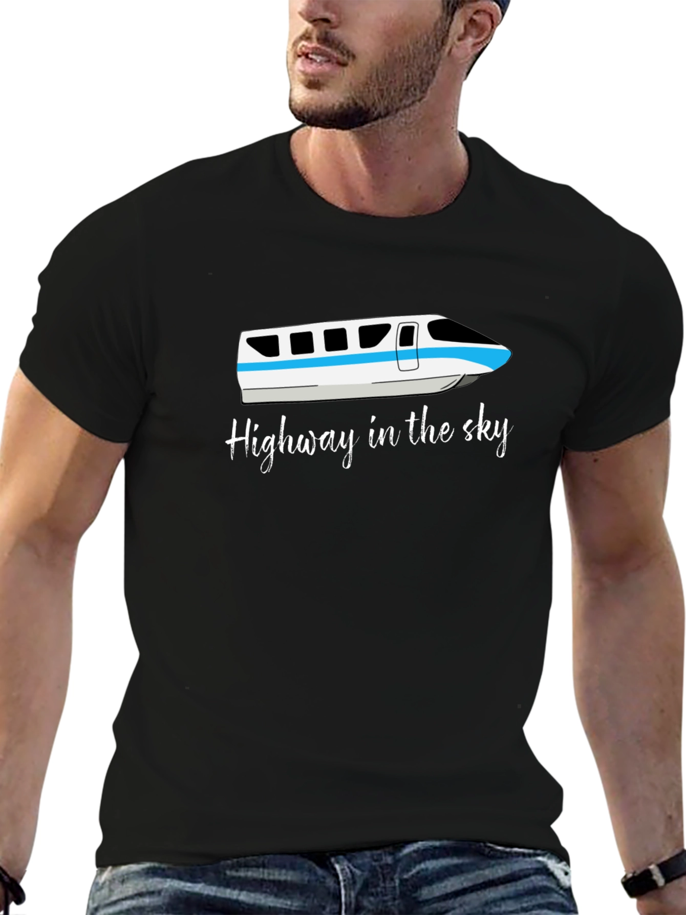 Black Highway in the Sky Monorail T-Shirt view 6