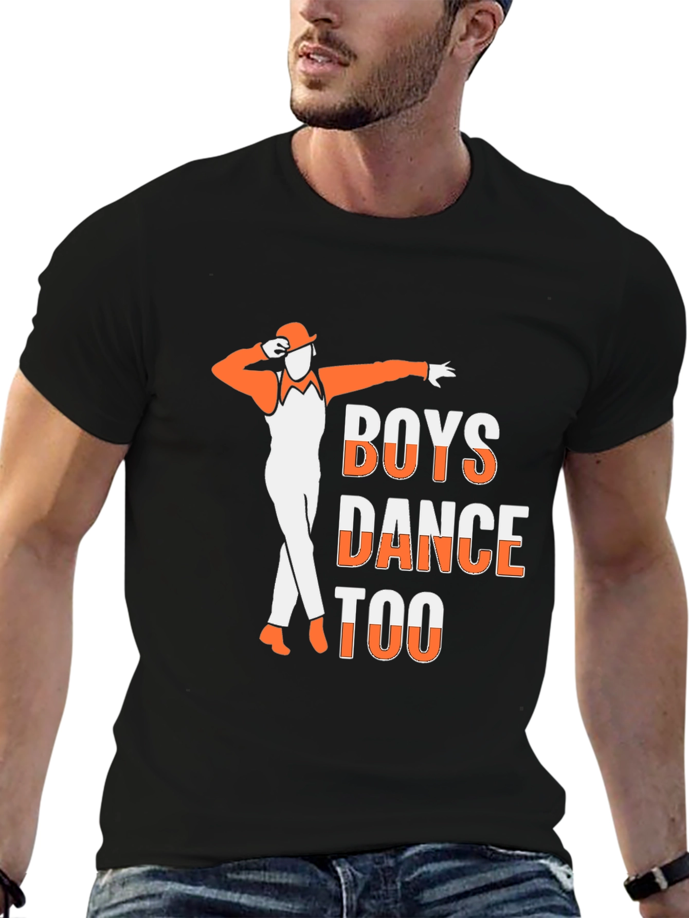 Black Boys Dance Too T-Shirt - Cool Graphic Tee view 6