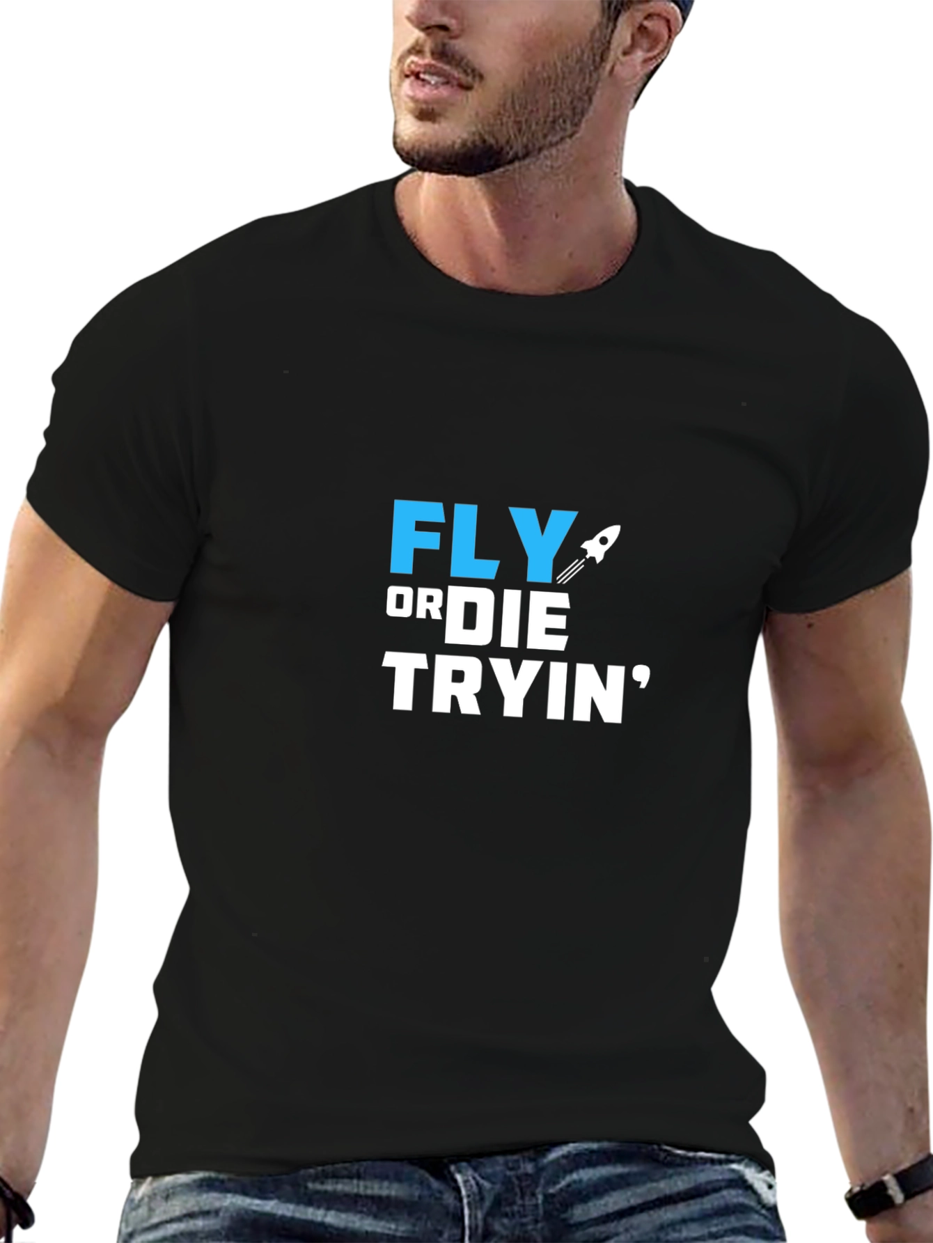 Black Fly or Die Tryin' Graphic T-Shirt view 6
