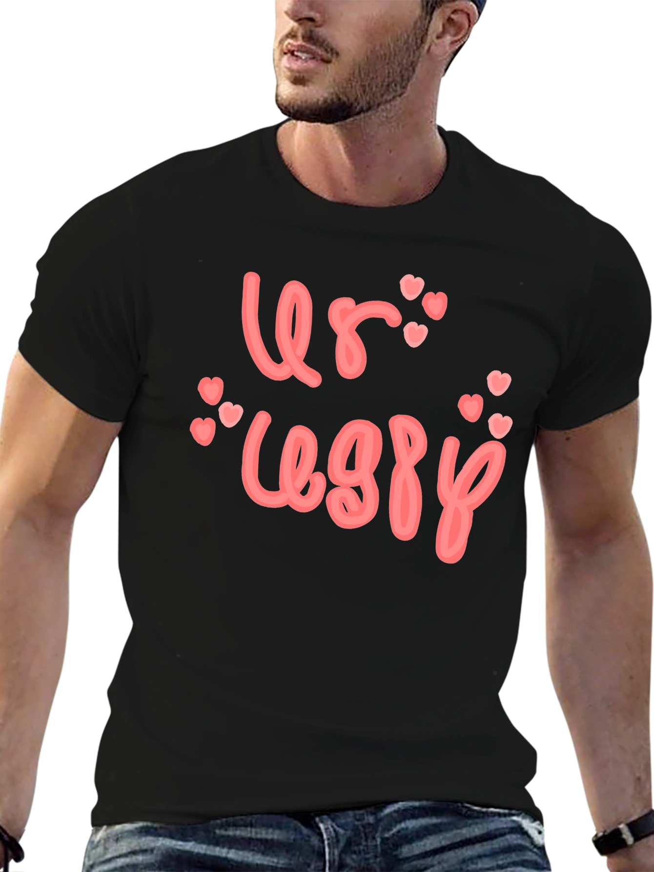 Black Ur Worthy Graphic Tee - Soft Black Cotton T-Shirt view 6