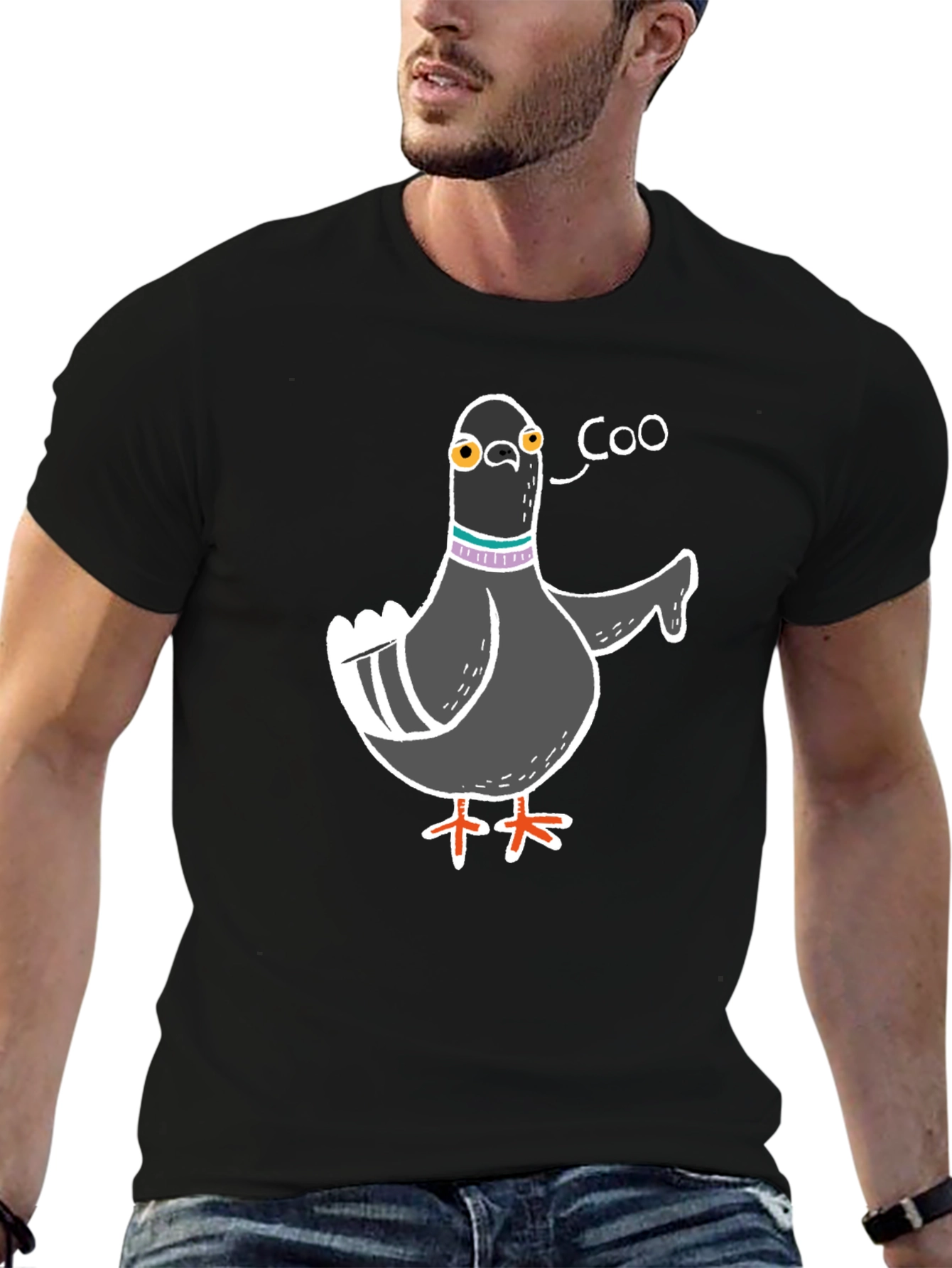 Black Funny Pigeon Coo T-Shirt - Unique Bird Lover Gift view 6