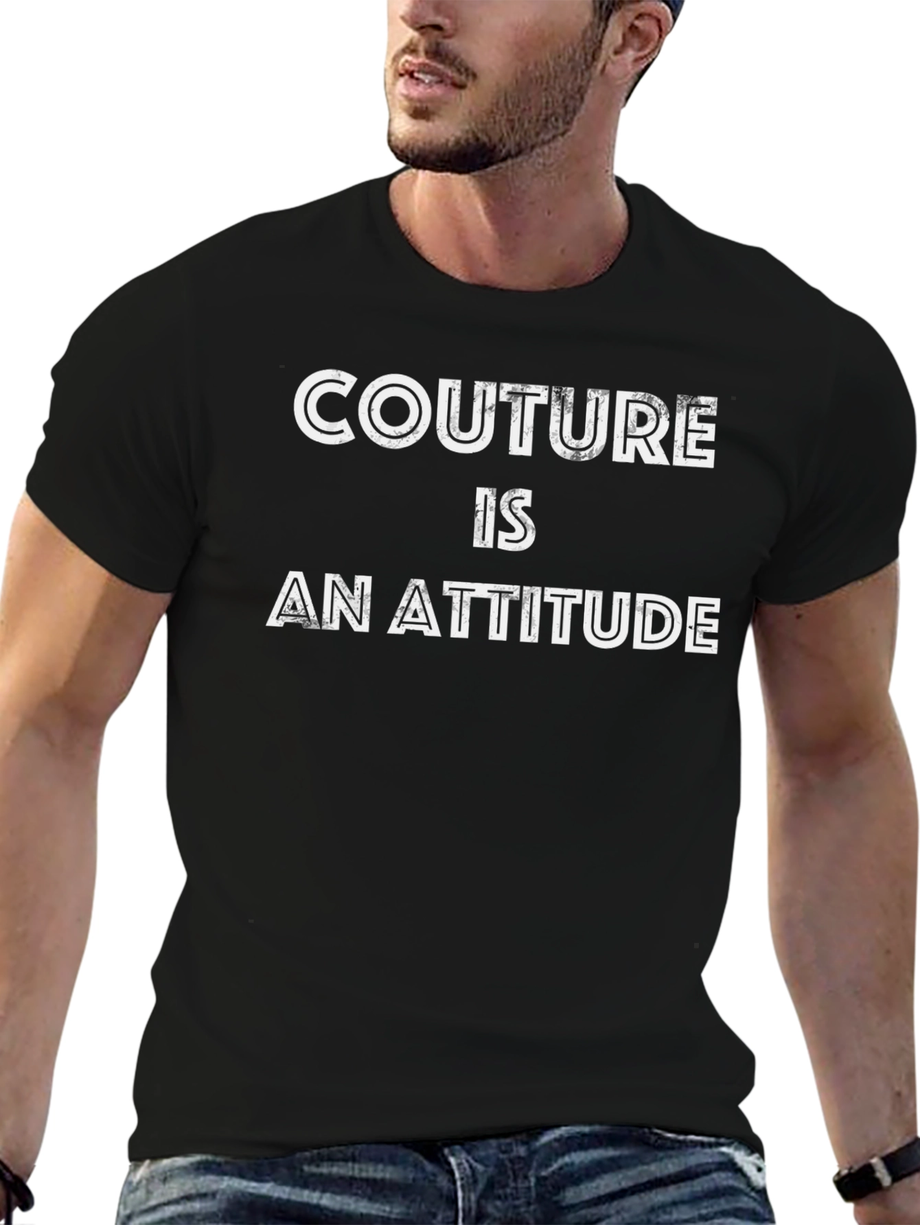 Black Couture is an Attitude Black T-Shirt view 6