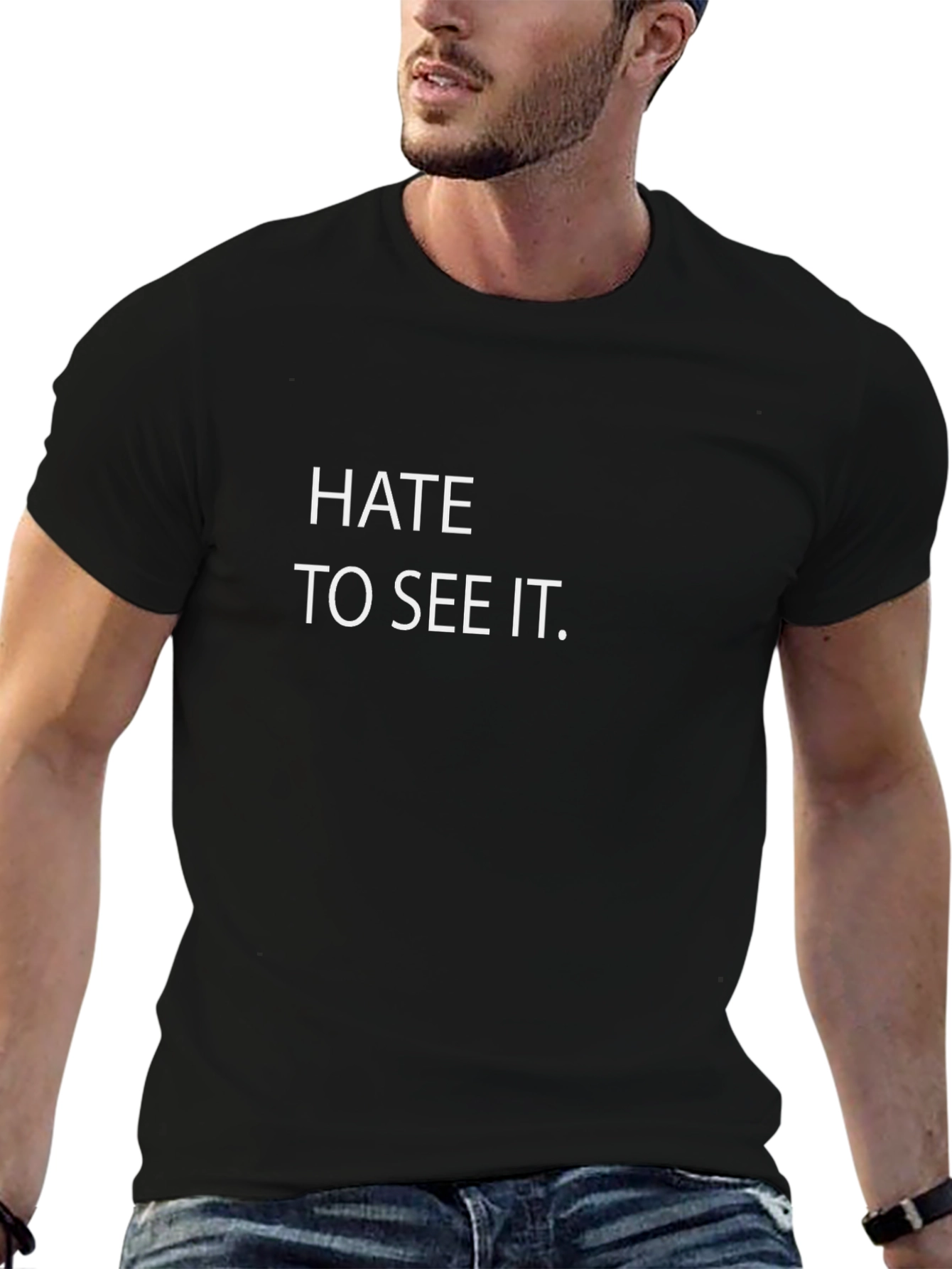 Black Hate To See It Graphic Tee - Soft Cotton Casual Shirt view 6