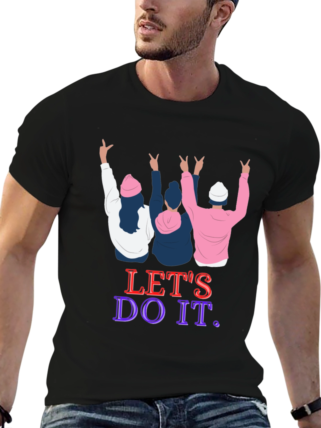 Black Let's Do It Graphic Tee view 6