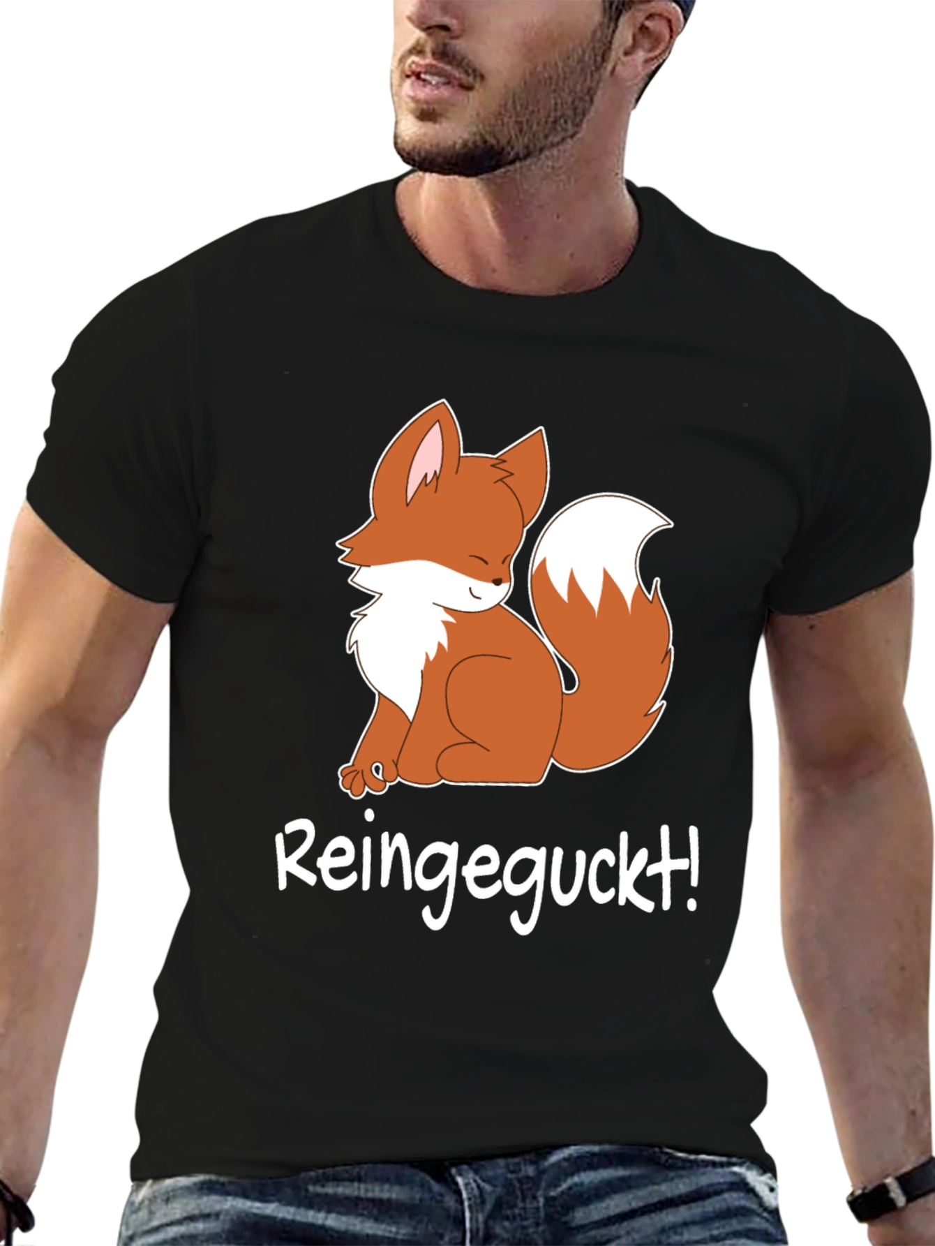 Black Cute Fox Graphic T-Shirt - Reingeguckt! view 6