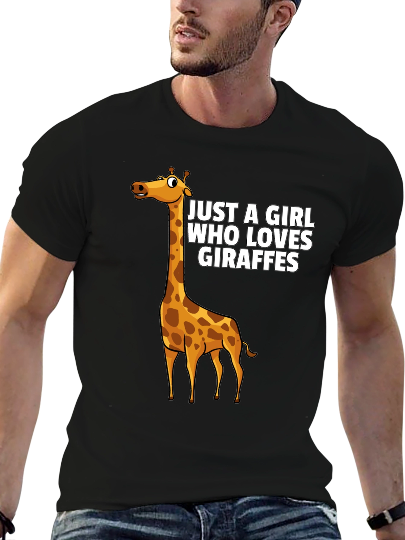 Black Giraffe Lover Unisex T-Shirt  view 6