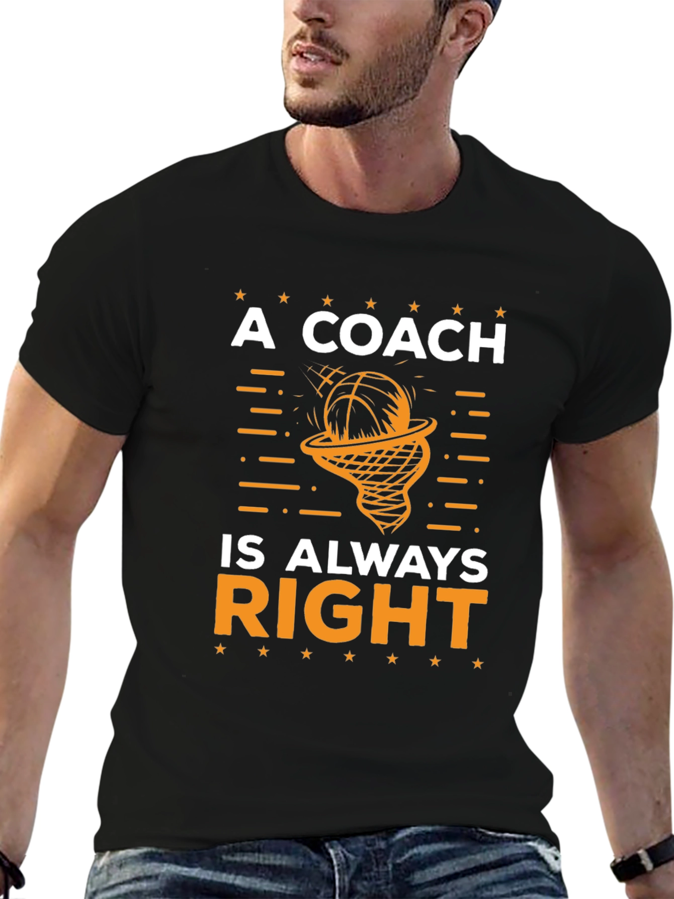 Black Basketball Coach T-Shirt - A Coach Is Always Right view 6