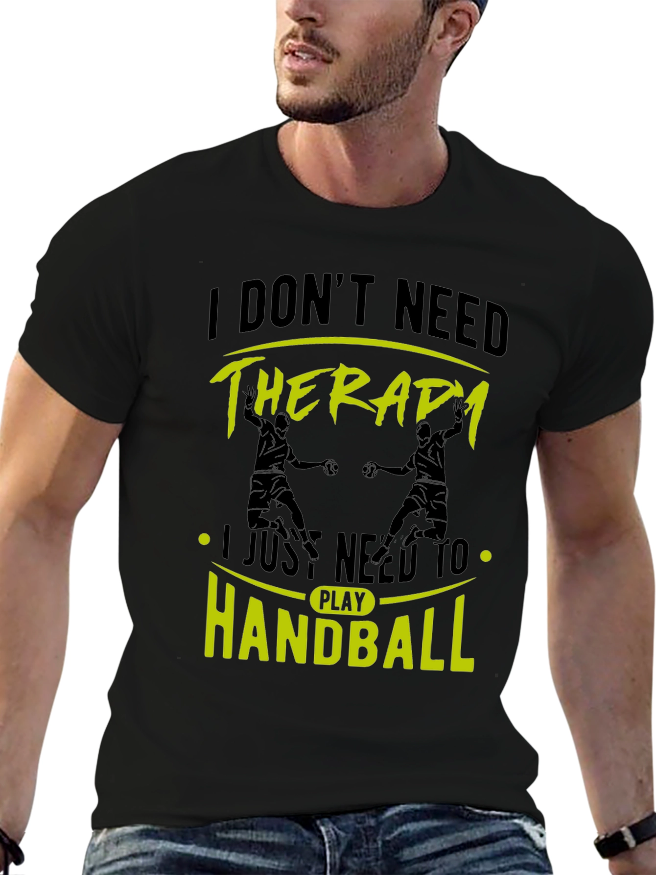 Black Handball Therapy Black T-Shirt view 6
