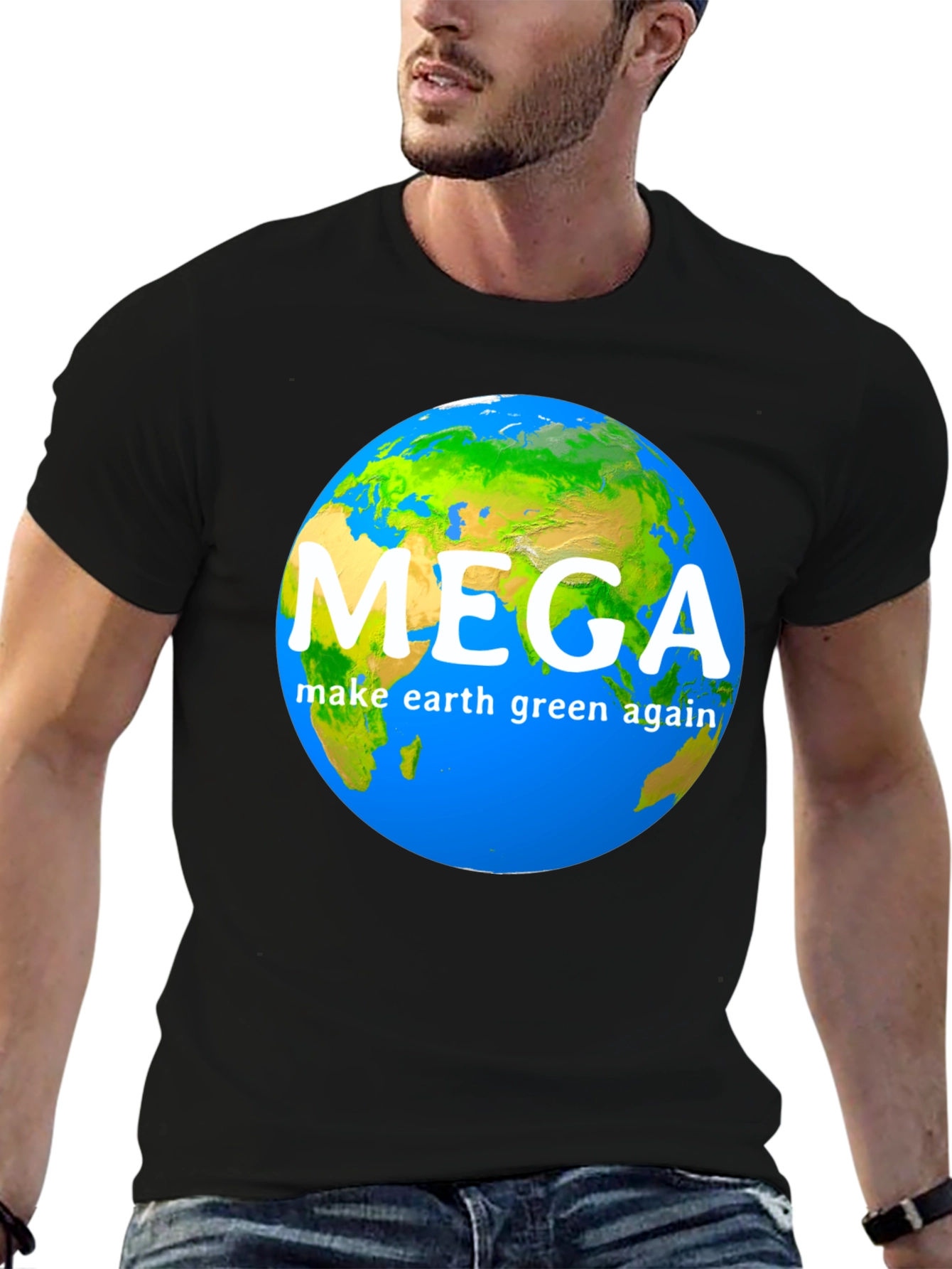 Black MEGA Make Earth Green Again T-Shirt view 6