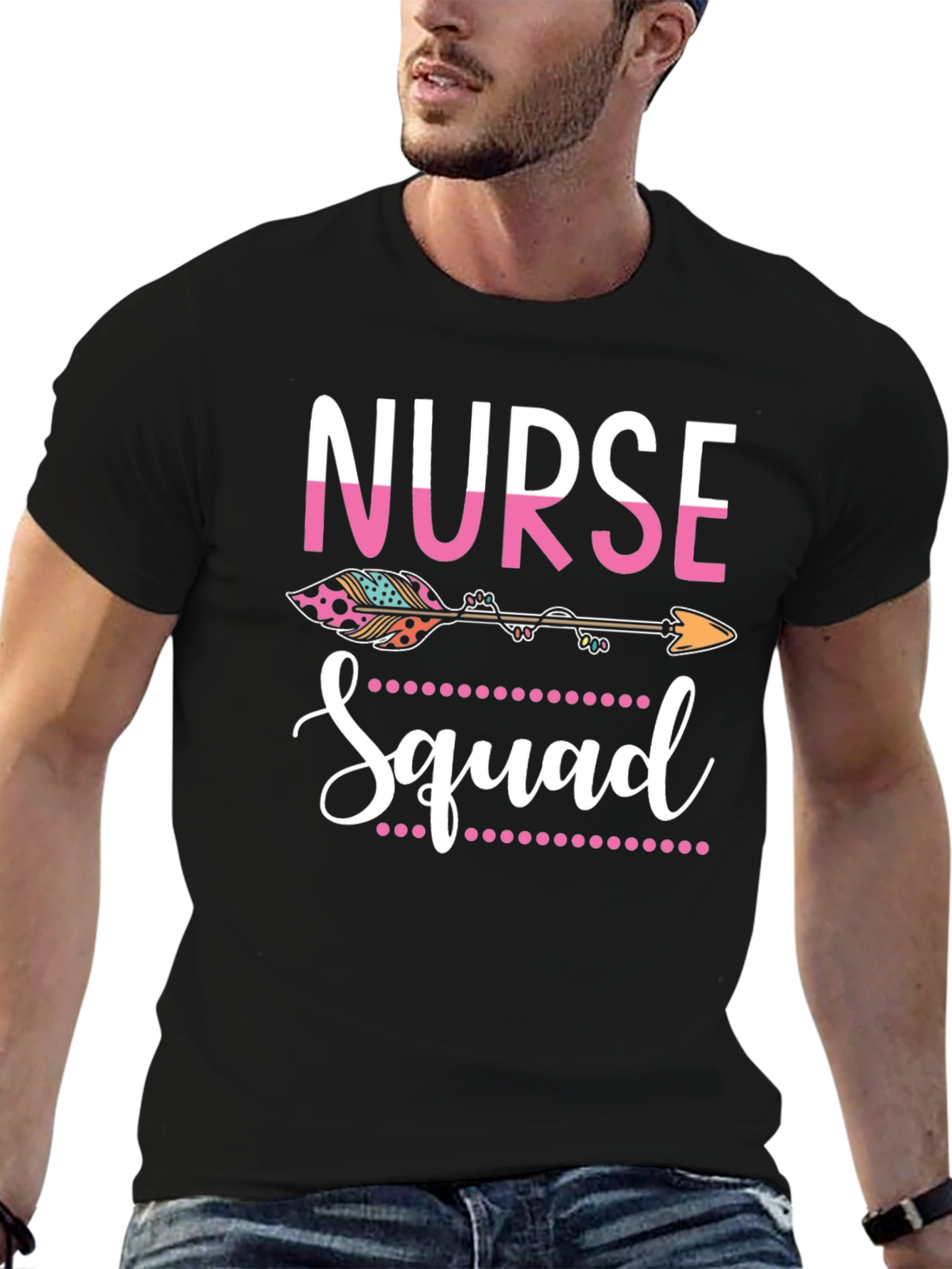 Black Nurse Squad Graphic Tee - Comfort and Style view 6