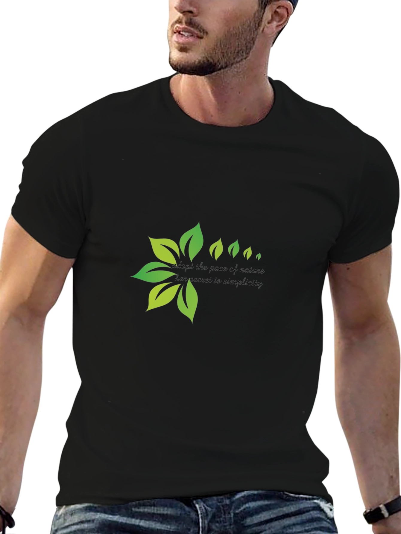 Nature Simplicity Graphic Black T-Shirt - 6