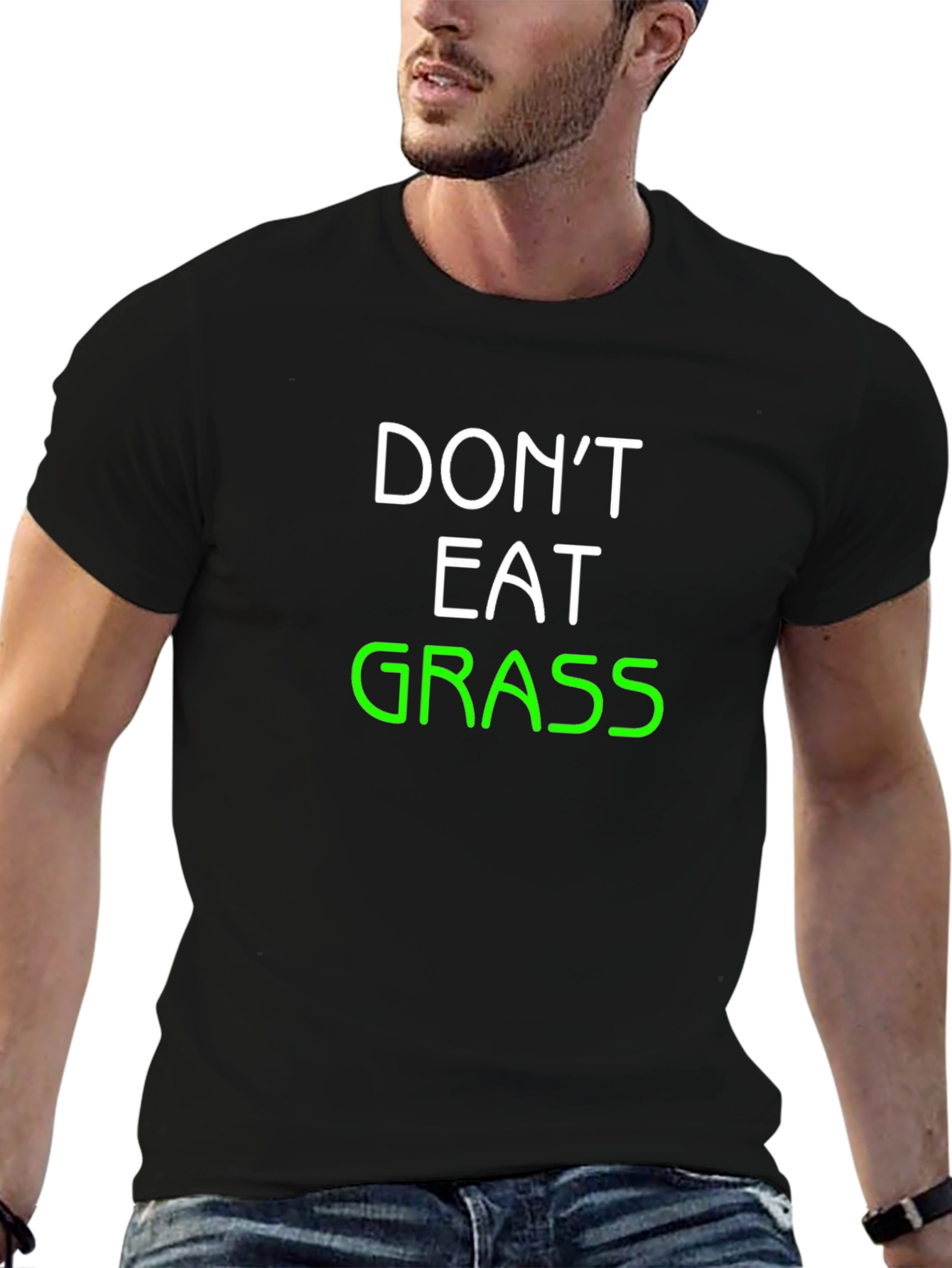 Black Don't Eat Grass T-Shirt - Funny Graphic Tee view 6