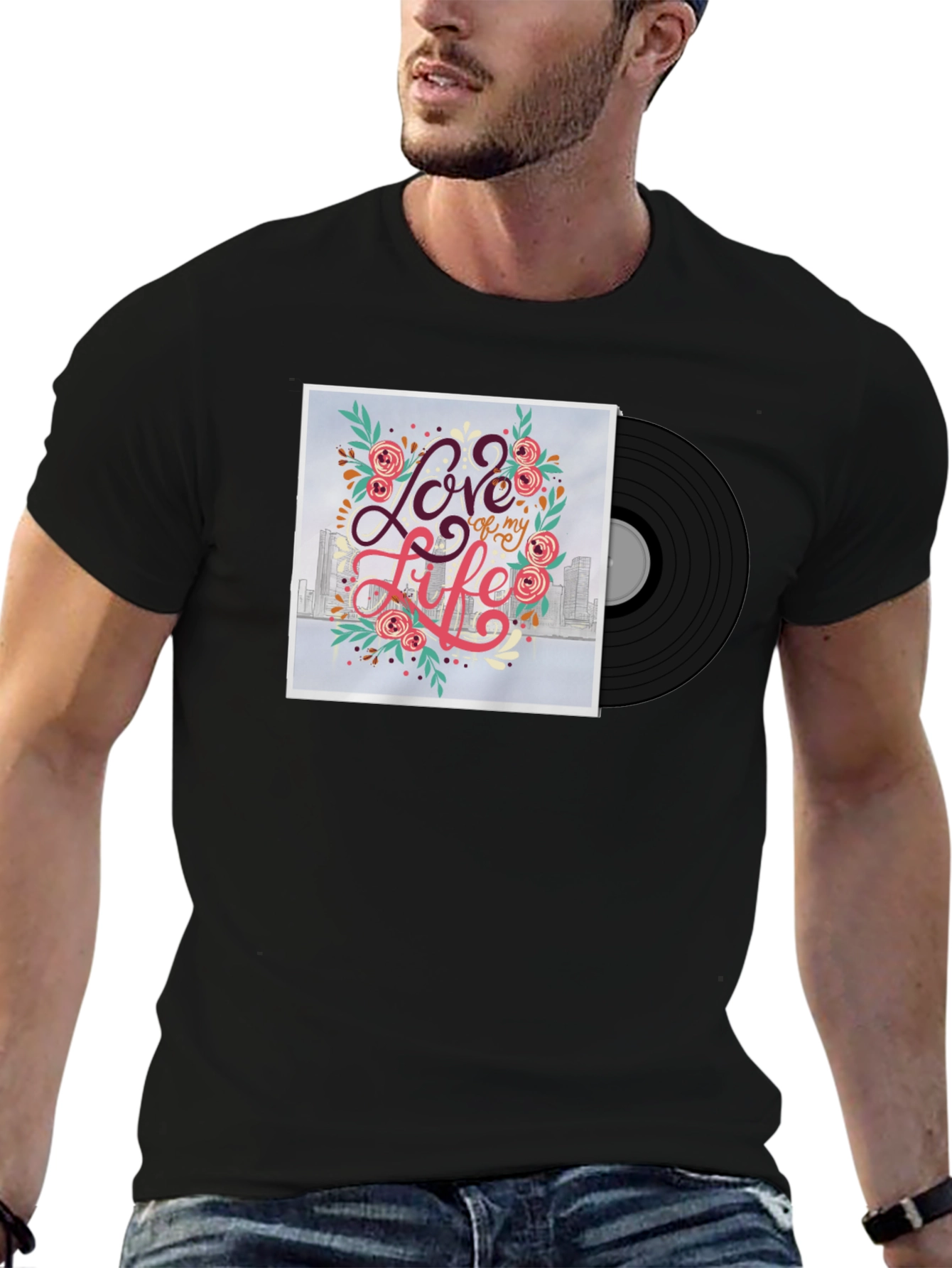Black Love of My Life Graphic Tee - Black view 6