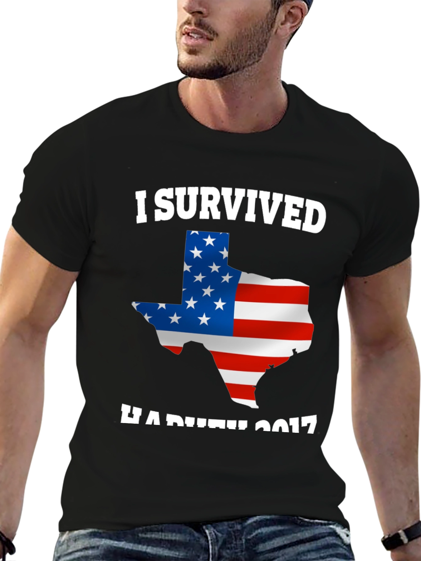 I Survived Hurricane Harvey 2017 Texas USA Flag T-Shirt - 6