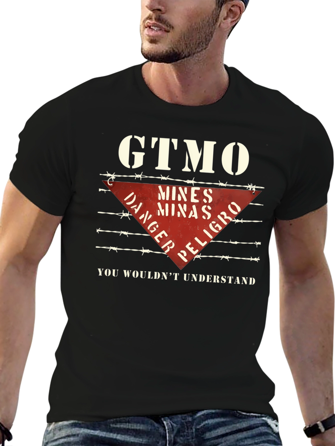 Black GTMO Danger Mines T-Shirt - You Wouldn't Understand view 6