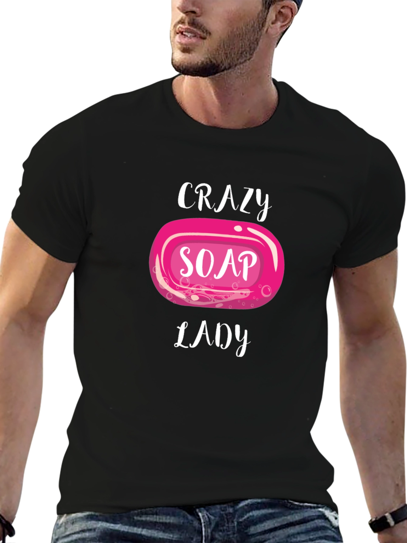 Black Crazy Soap Lady Black T-Shirt view 6