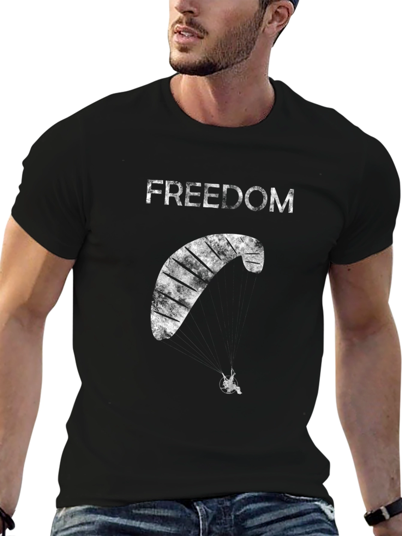 Black Freedom Kiteboarding Graphic Tee - Stylish & Comfortable view 6