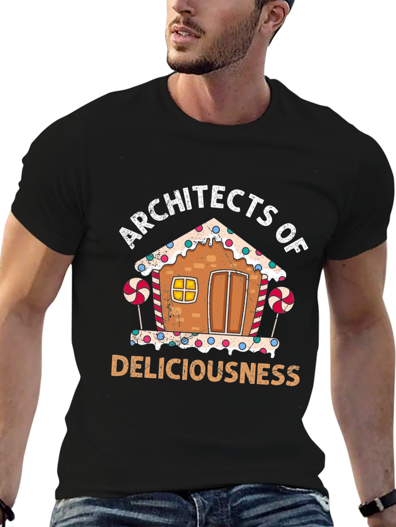 Black Architects of Deliciousness Gingerbread House T-Shirt view 6