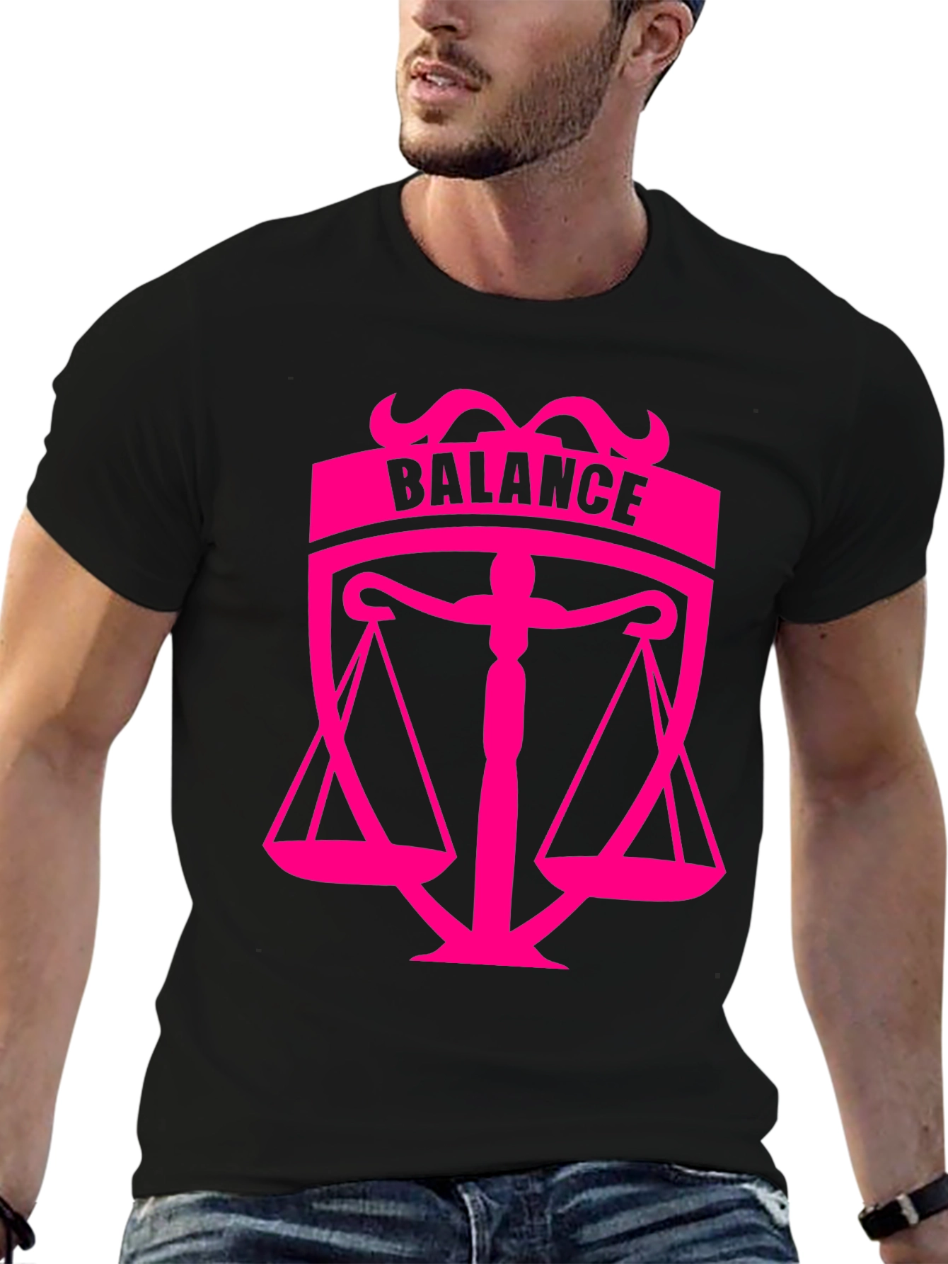 Black Balance Graphic Black T-Shirt view 6