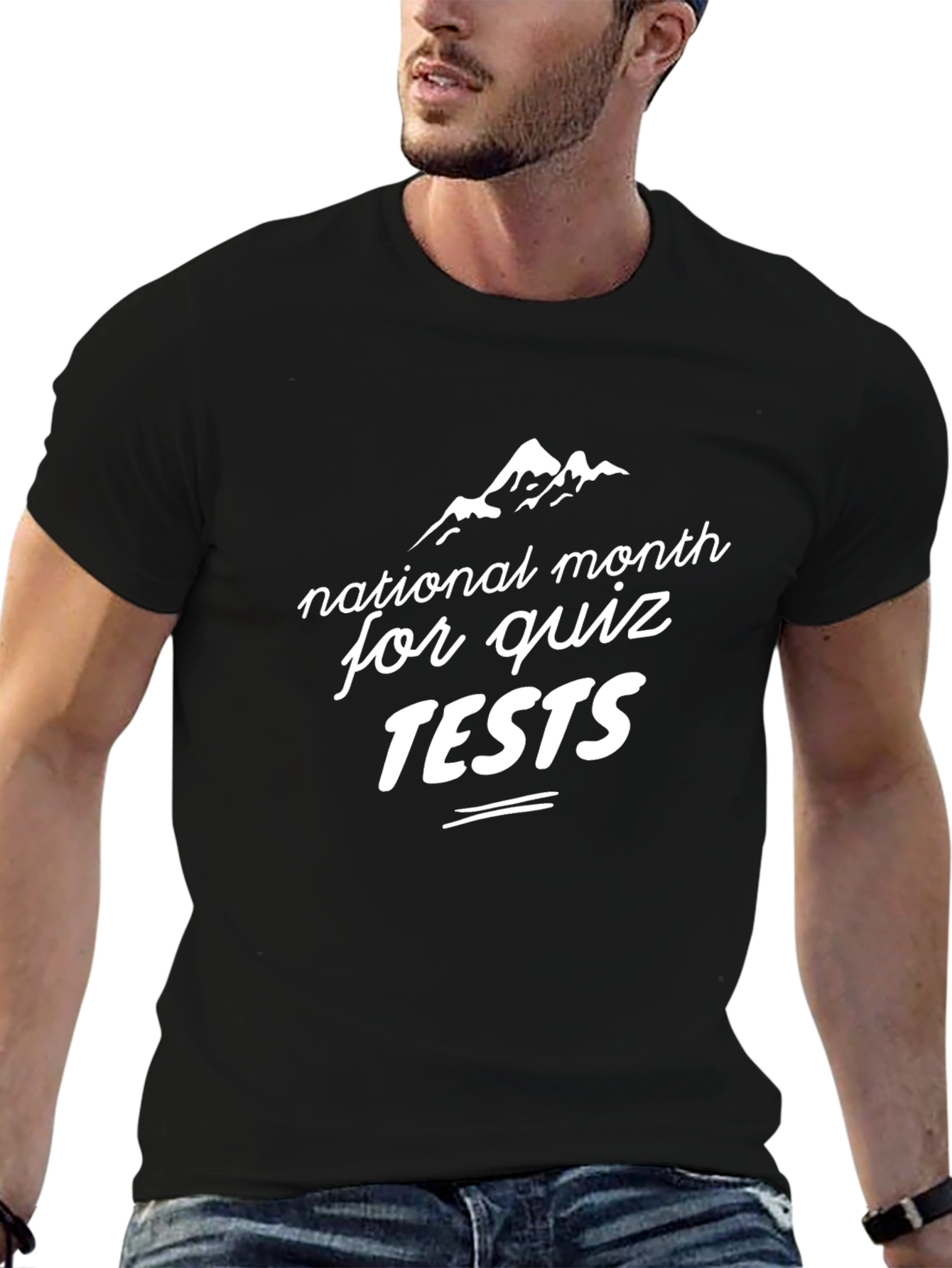 Black National Quiz Month T-Shirt view 6