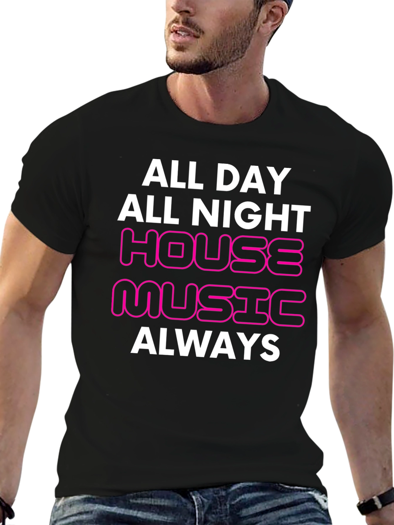 Black House Music Always T-Shirt view 6
