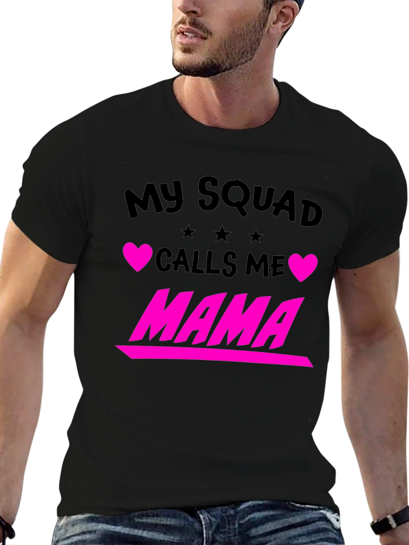 Black My Squad Calls Me Mama Graphic Tee view 6