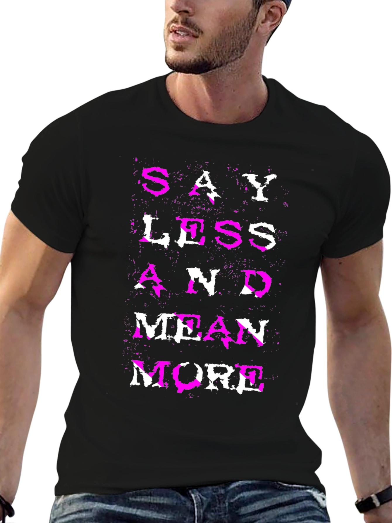 Black Say Less Mean More Graphic Tee view 6