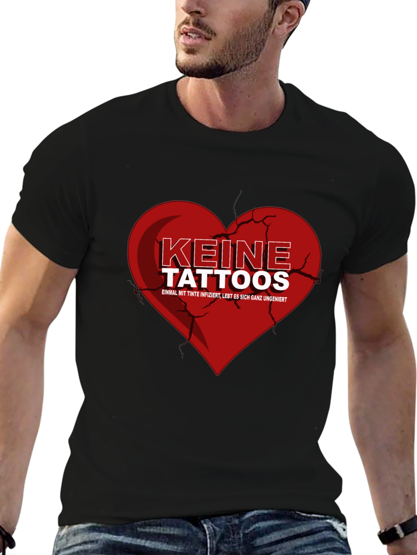 Black Keine Tattoos Graphic Tee - Black view 6