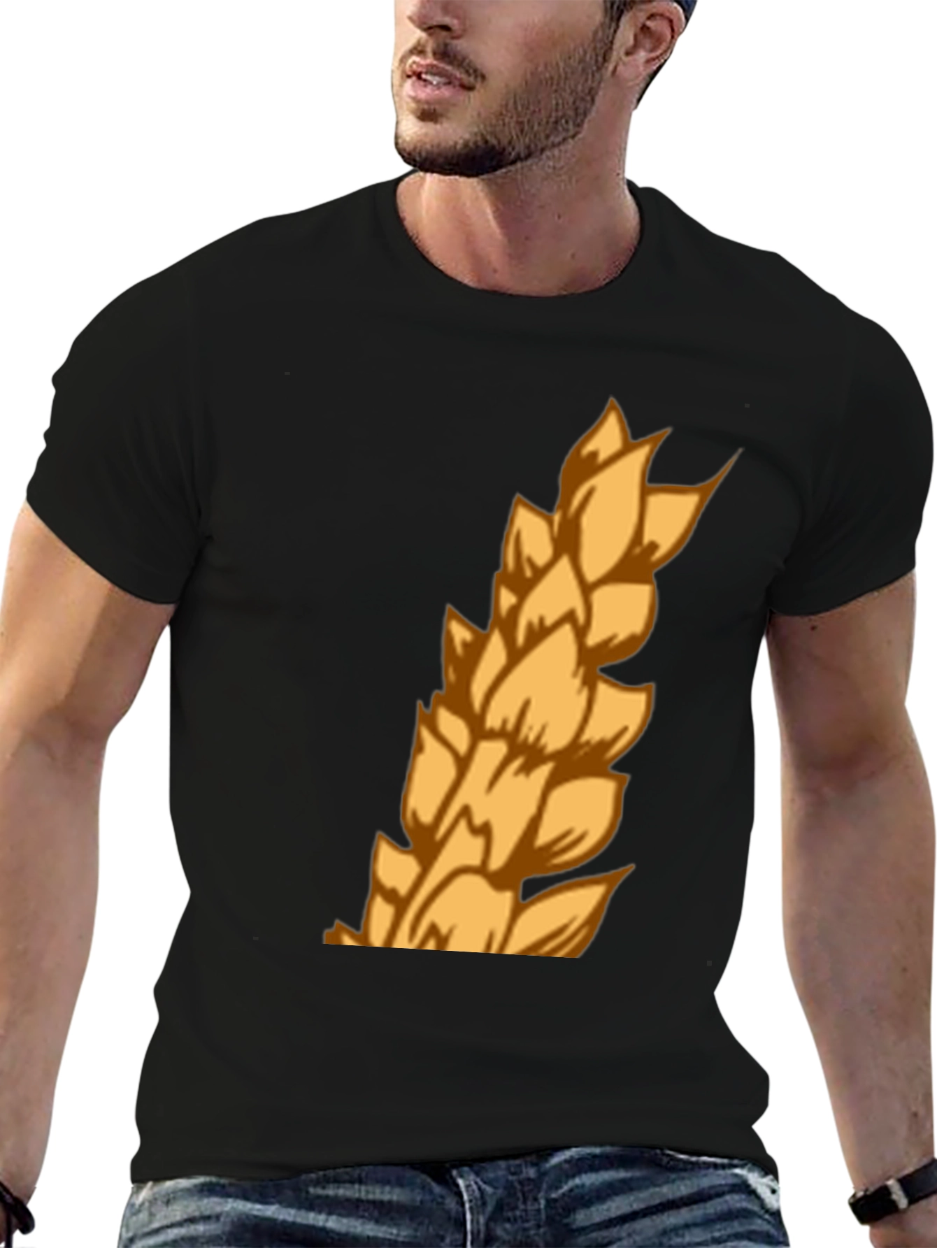 Black Wheat Graphic Tee - Mens Black T-Shirt view 6