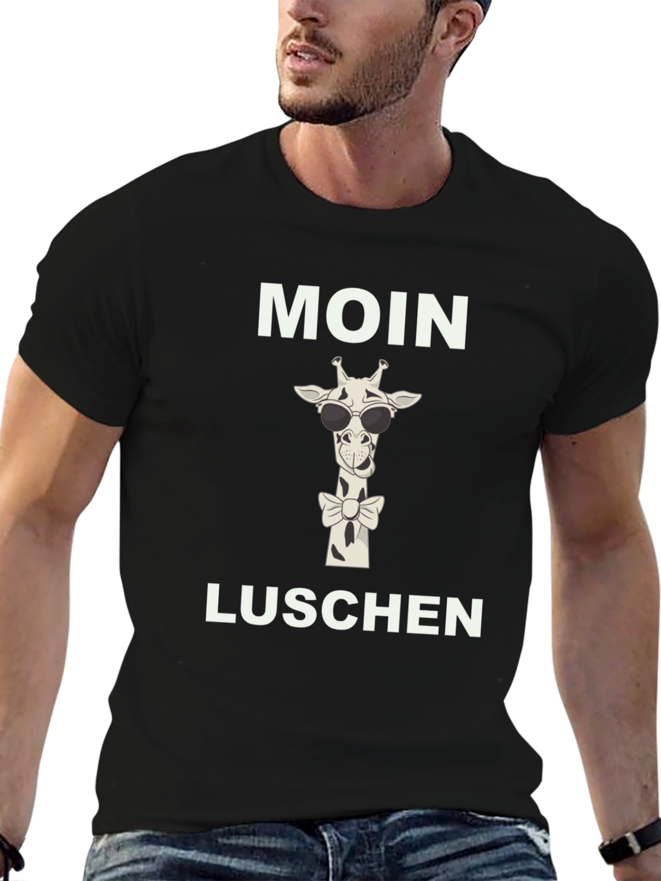 Black Moin Luschen Giraffe Graphic Tee view 6