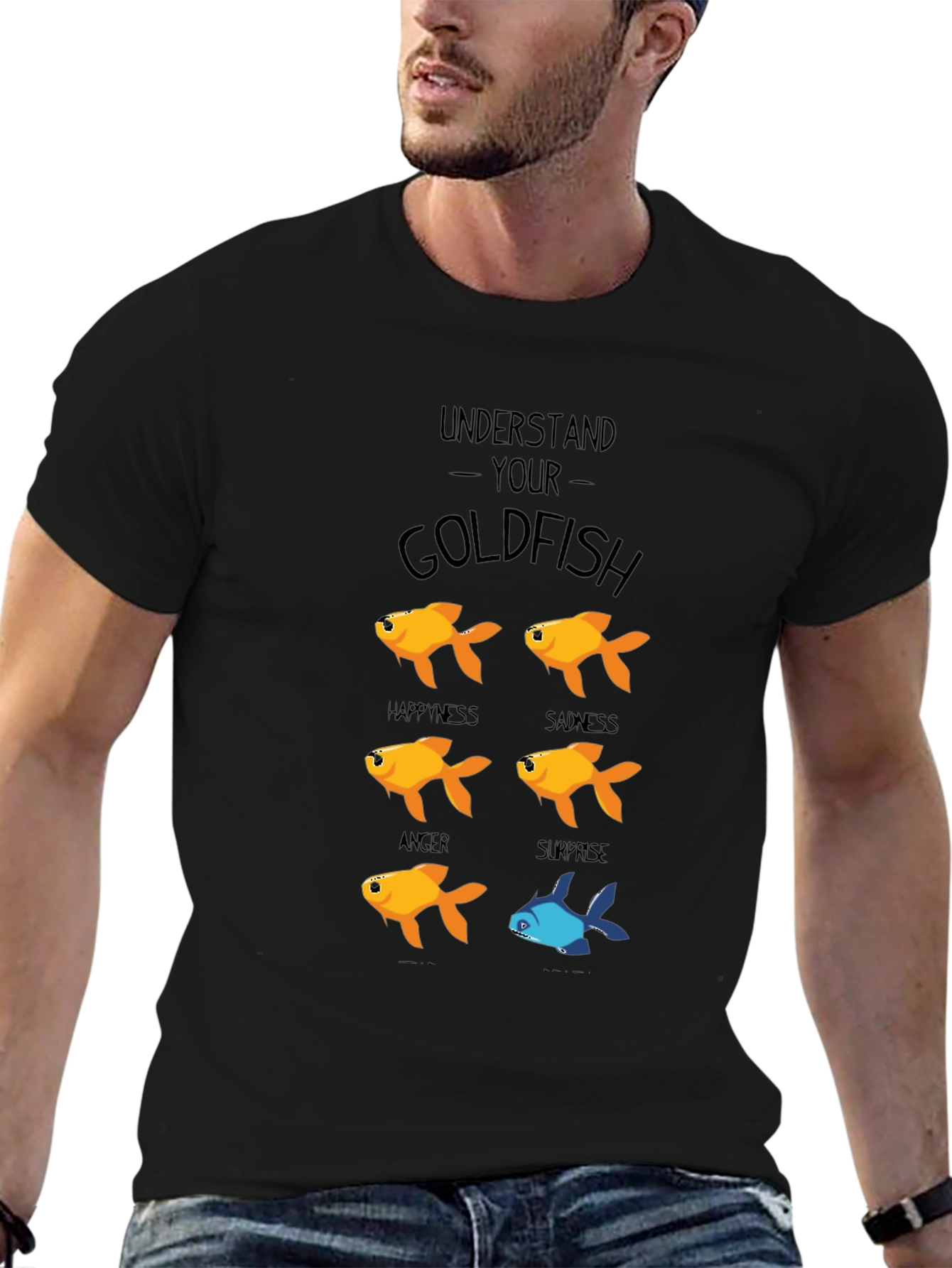 Black Funny Understand Your Goldfish Graphic T-Shirt view 6