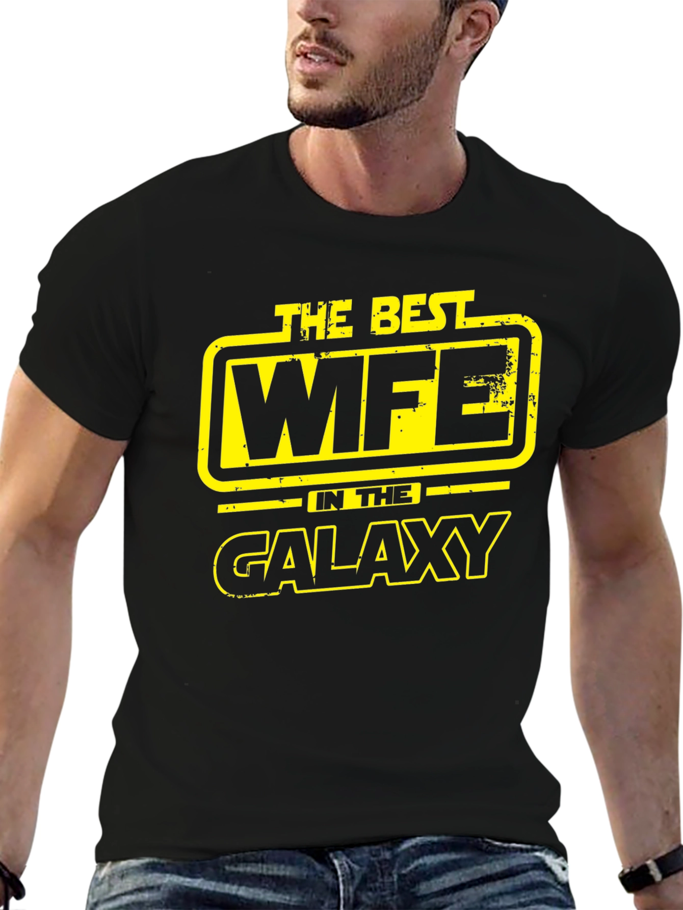 Black Best Wife in the Galaxy Graphic T-Shirt view 6