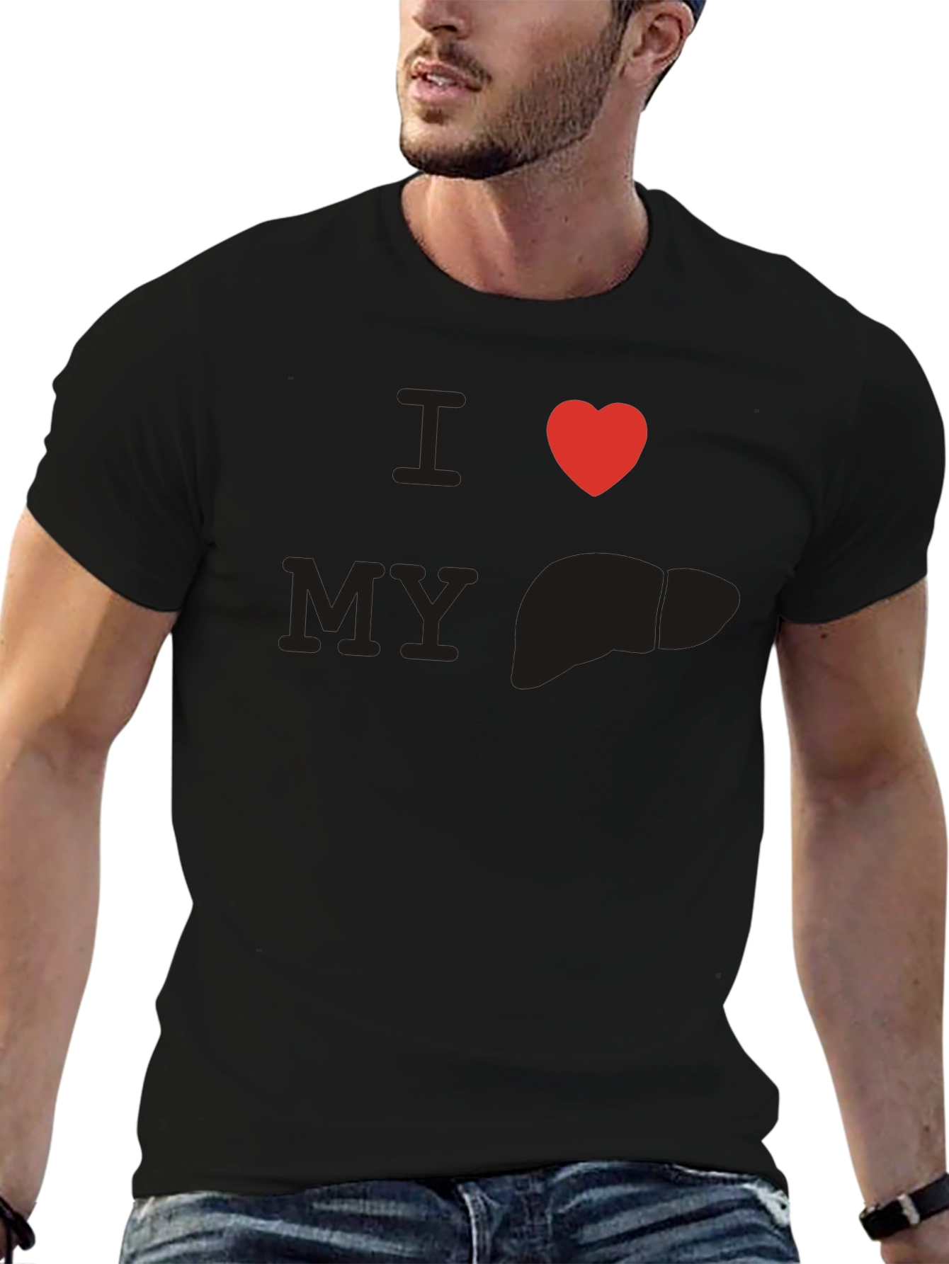 Black I Heart My Liver Tee - Black view 6