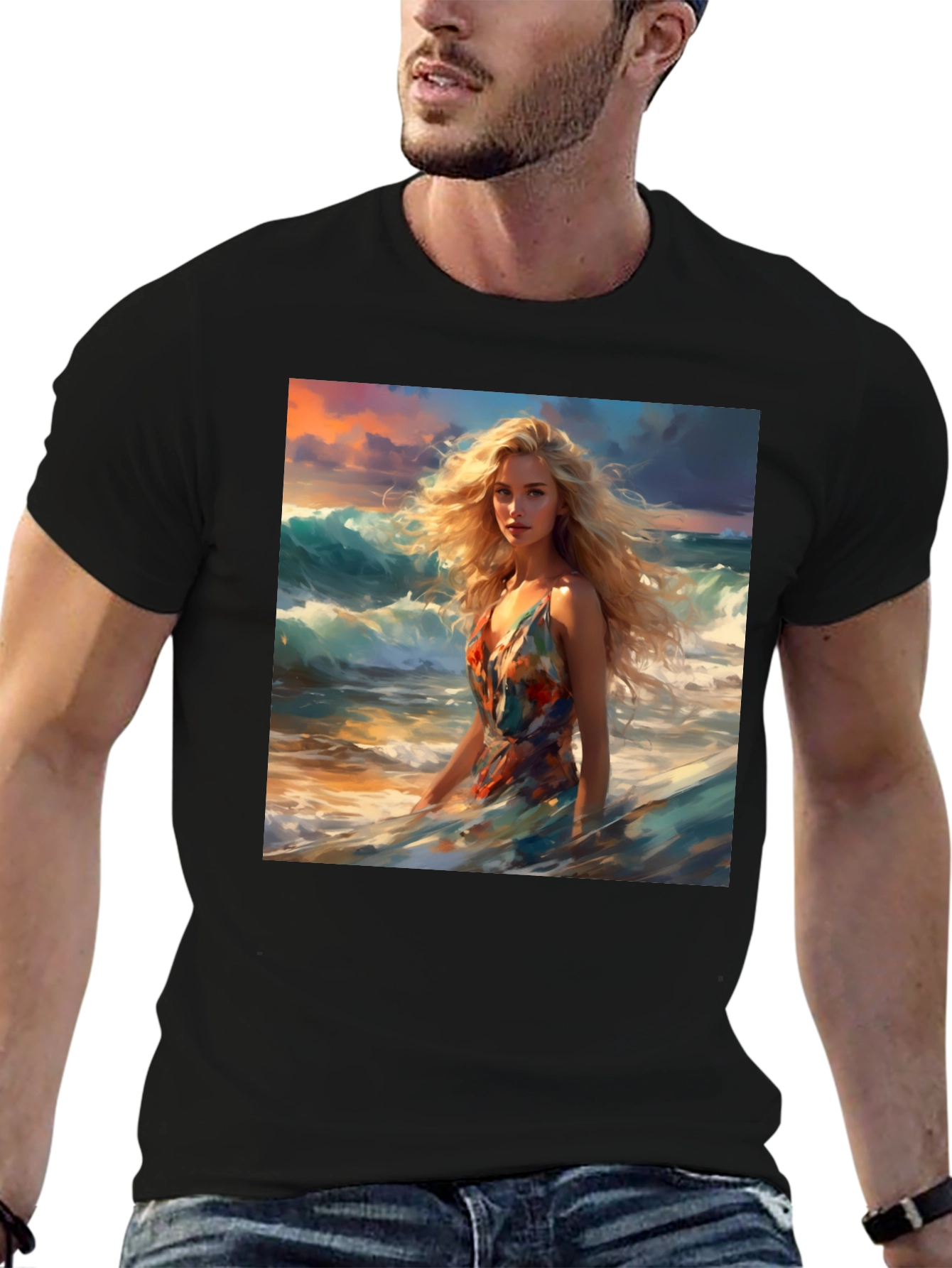 Black Ocean Dream T-Shirt - Stunning Art Print view 6