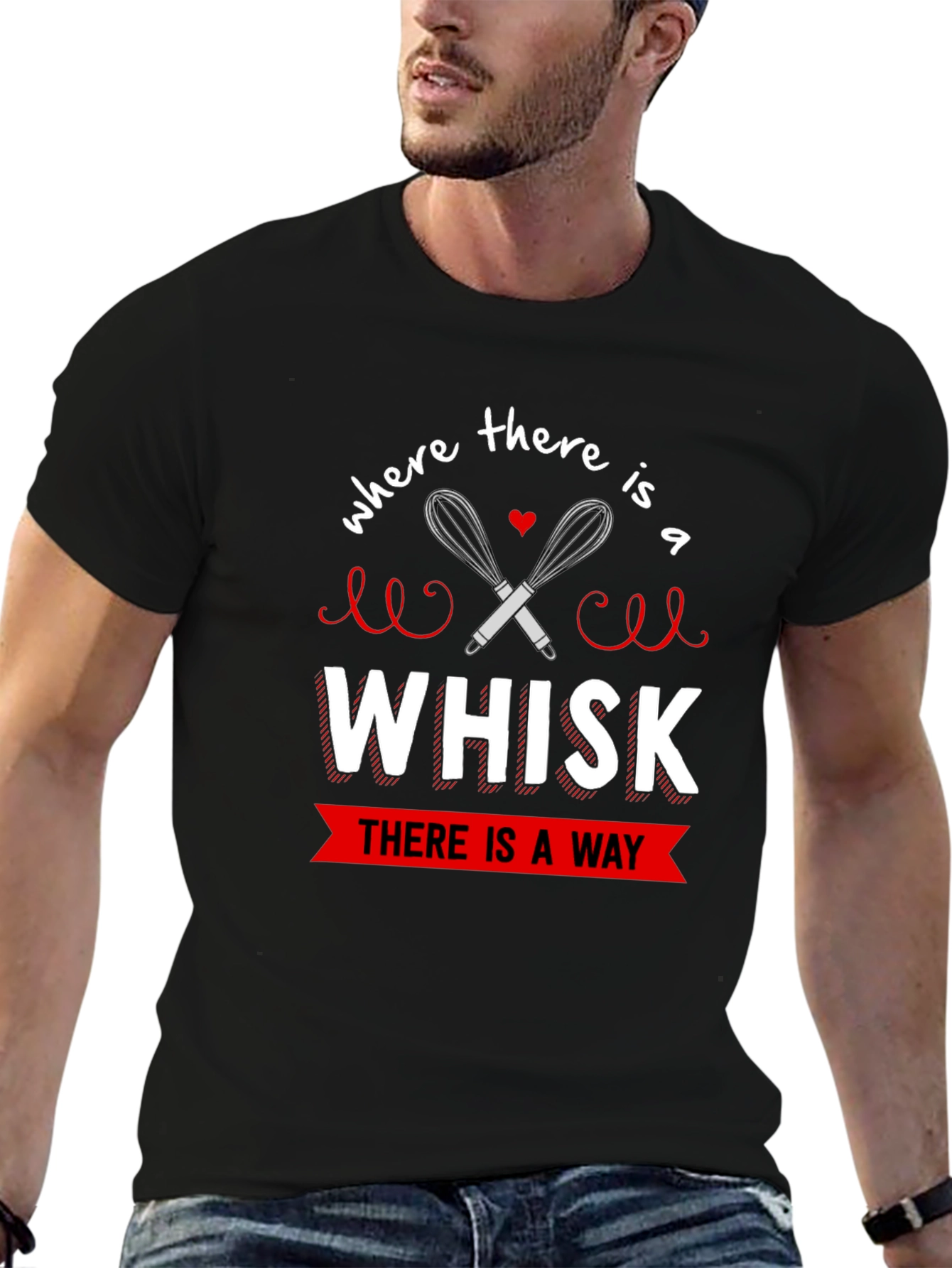Black Whisk There is a Way Unisex T-Shirt view 6