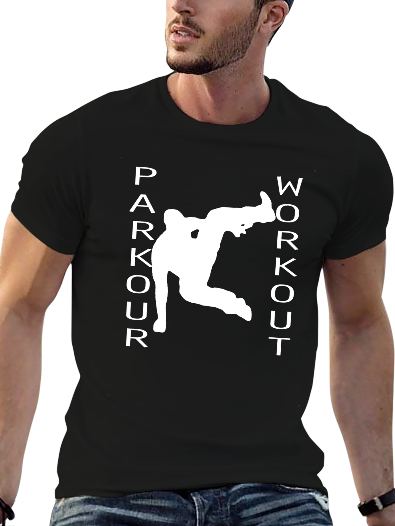 Parkour Workout Graphic Tee - Black Athletic T-Shirt - 6