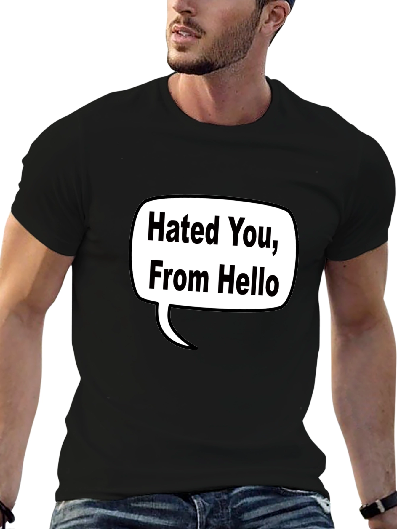 Black Hated You, From Hello T-Shirt - Black view 6