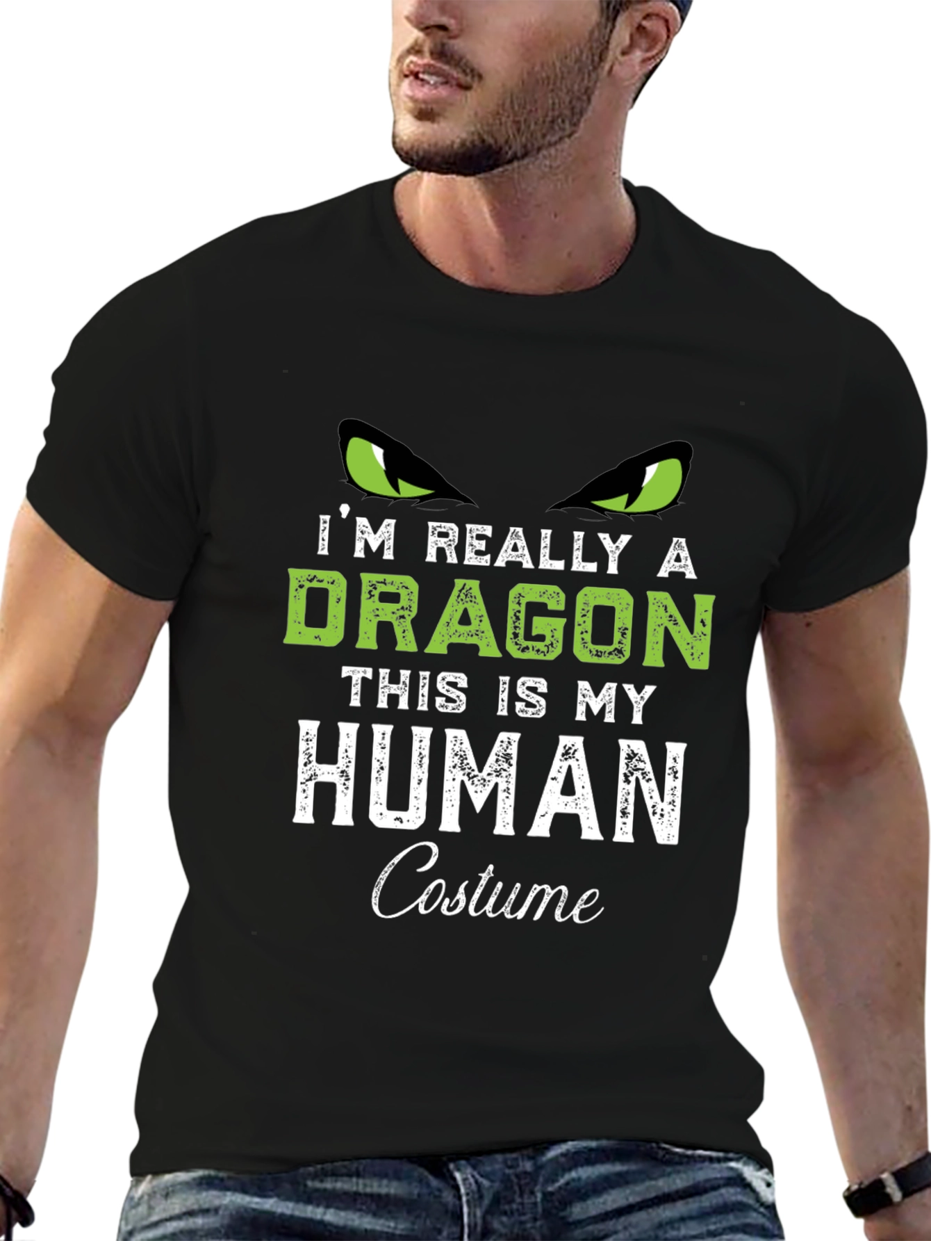 Black Dragon Human Costume Graphic Tee view 6