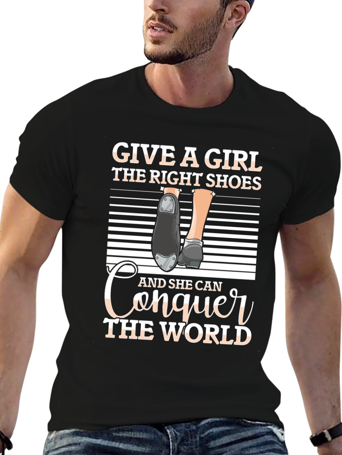 Black Girl's Right Shoes T-Shirt - Conquer the World view 6